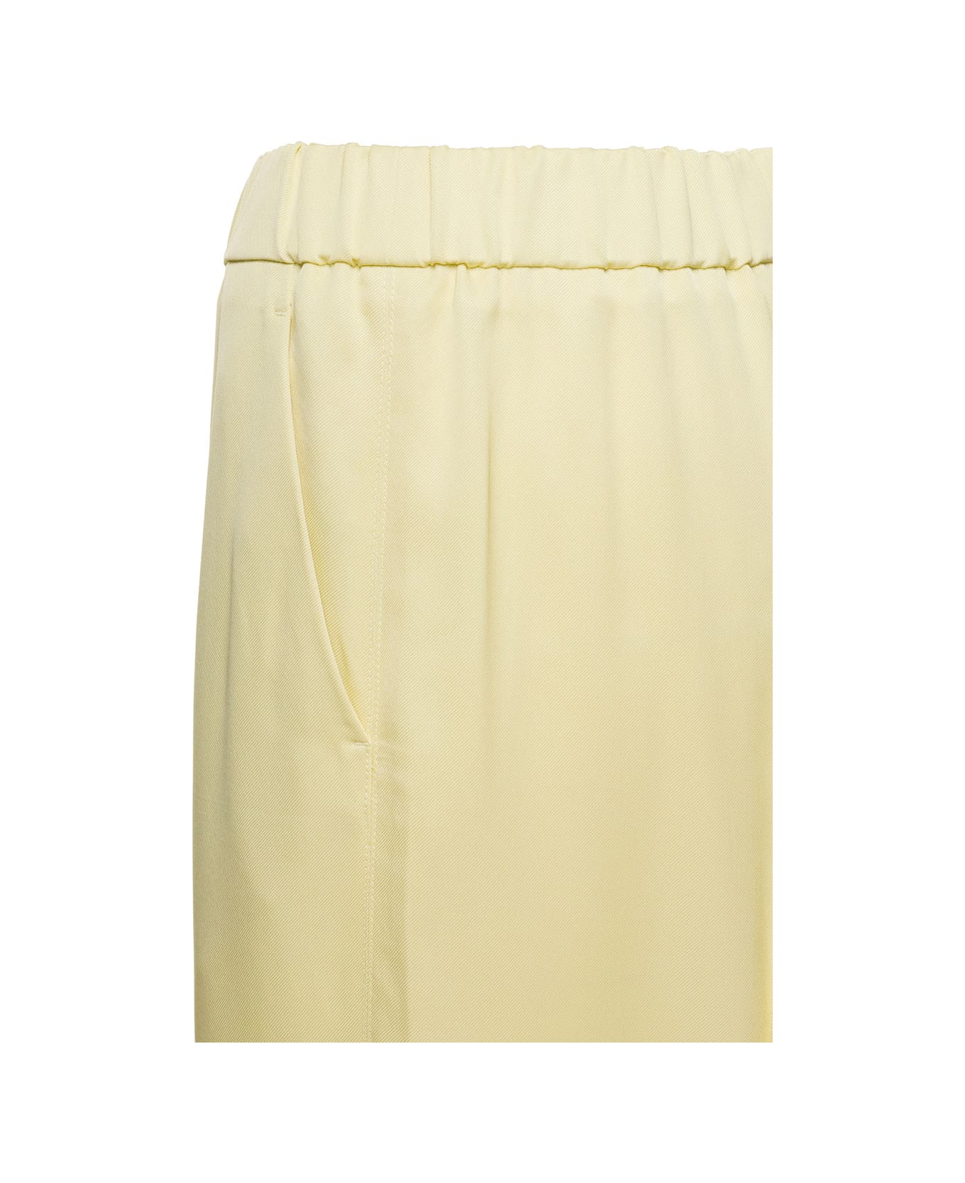 Jil Sander Yellow High Wasited Trousers In Viscose Woman - Yellow ボトムス