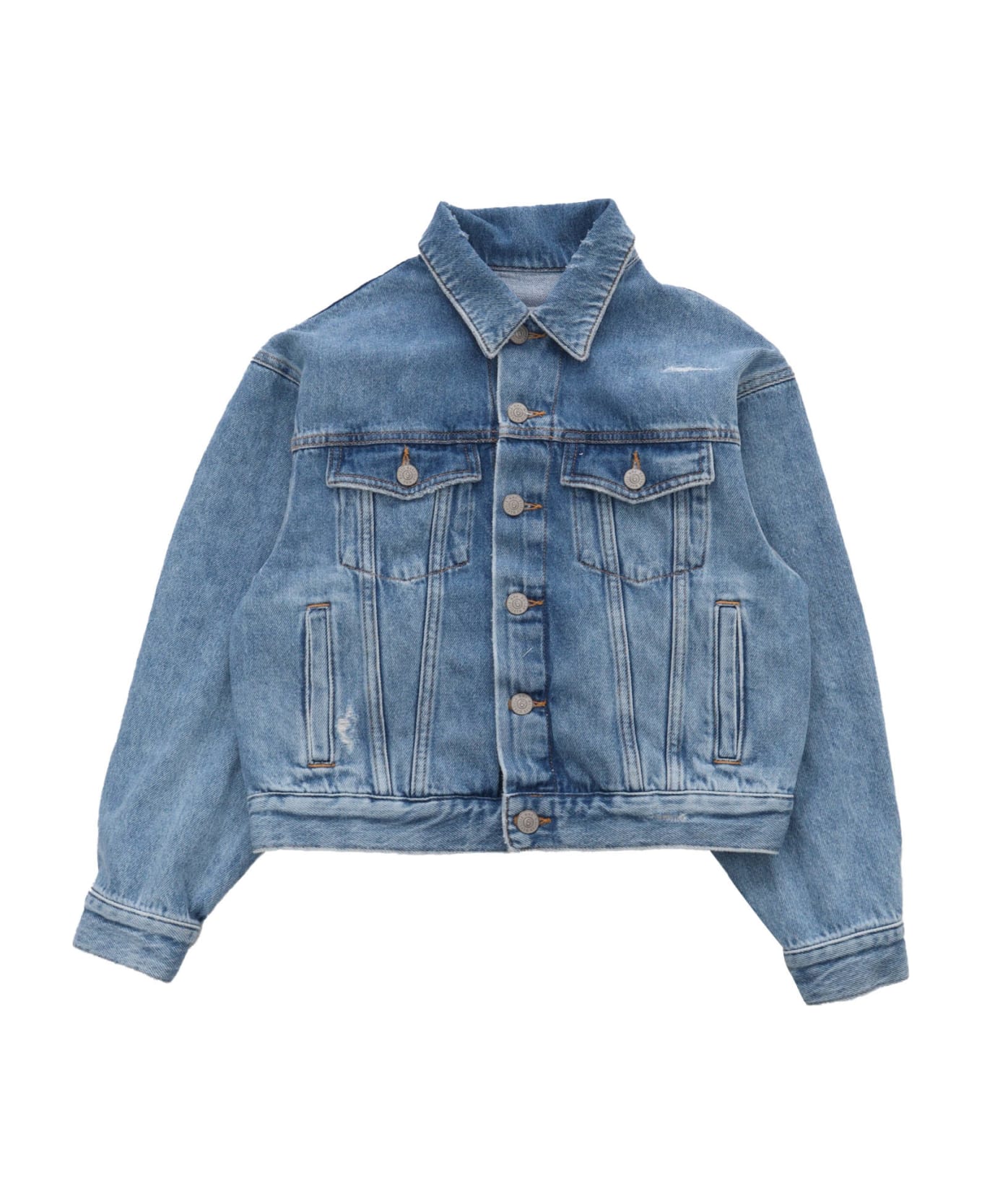 MM6 Maison Margiela Children's Cotton Denim Jacket - BLUE