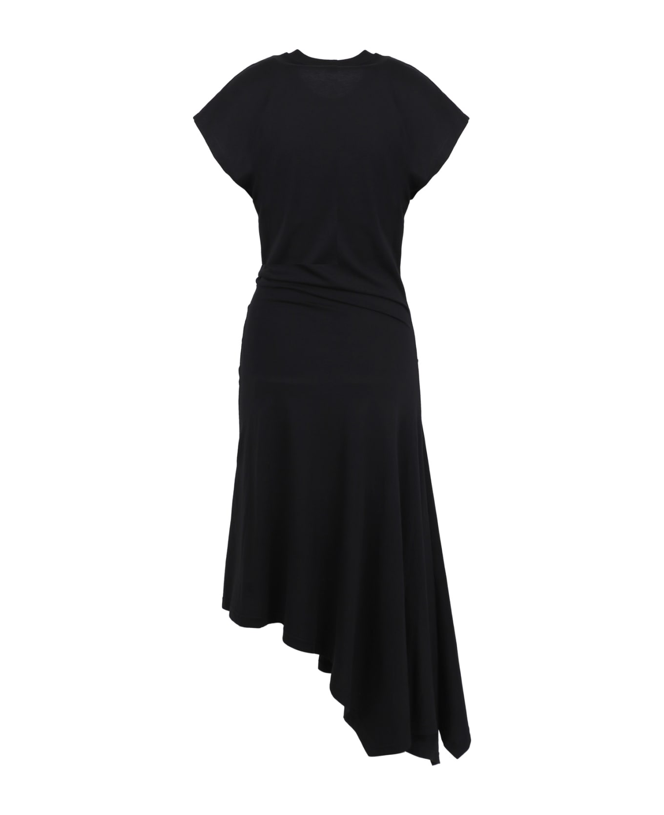 Nina Ricci Asymmetric Midi Cotton Dress - Black
