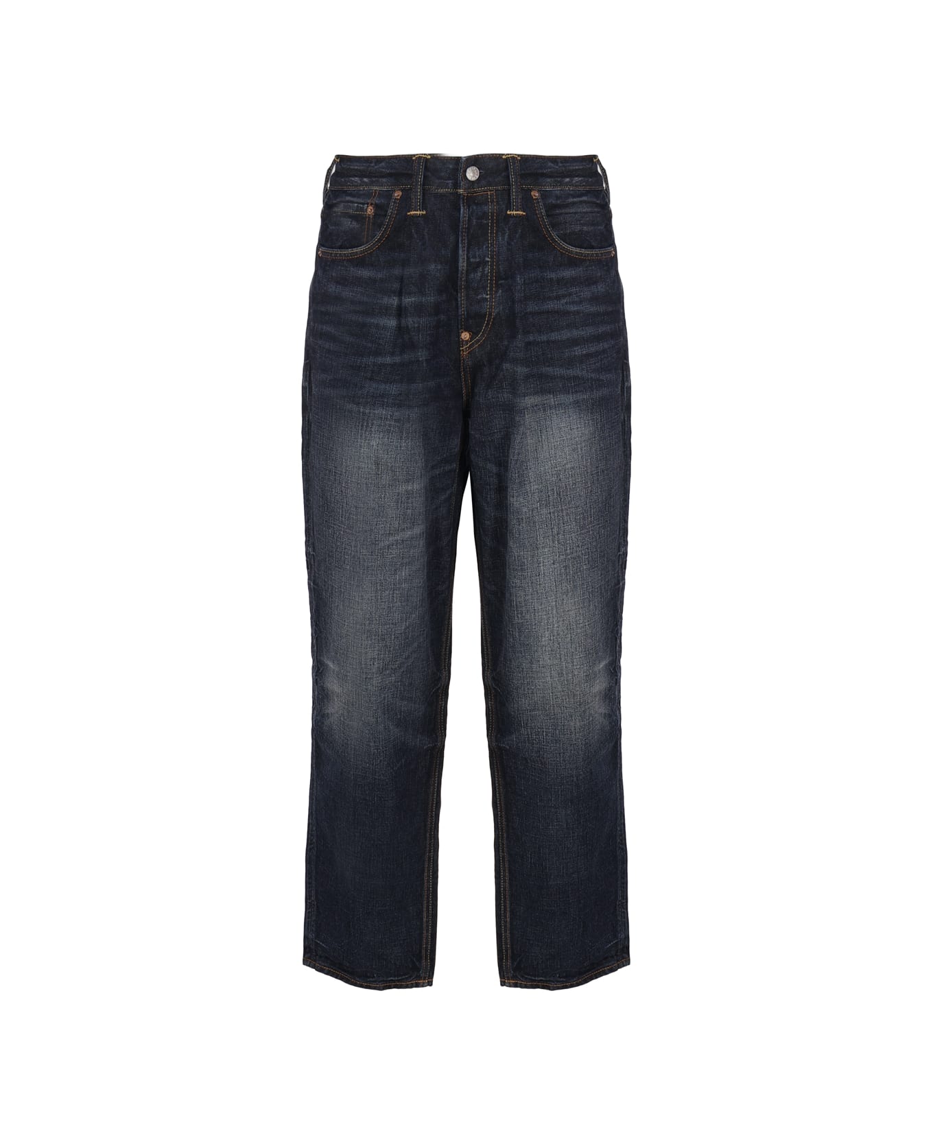 Evisu Cotton Denim Jeans - Blue denim