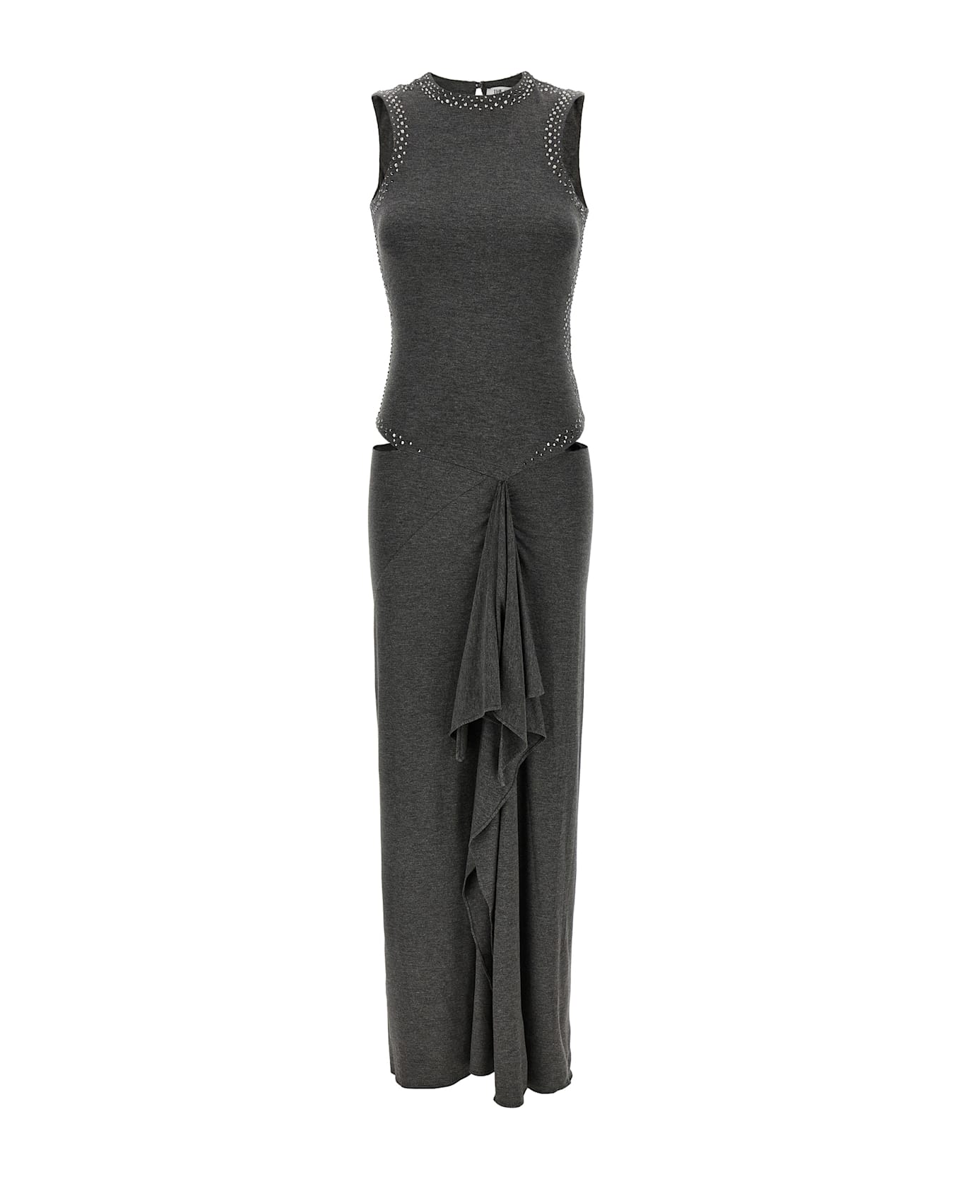 The Attico Rhinestone Dress - Gray