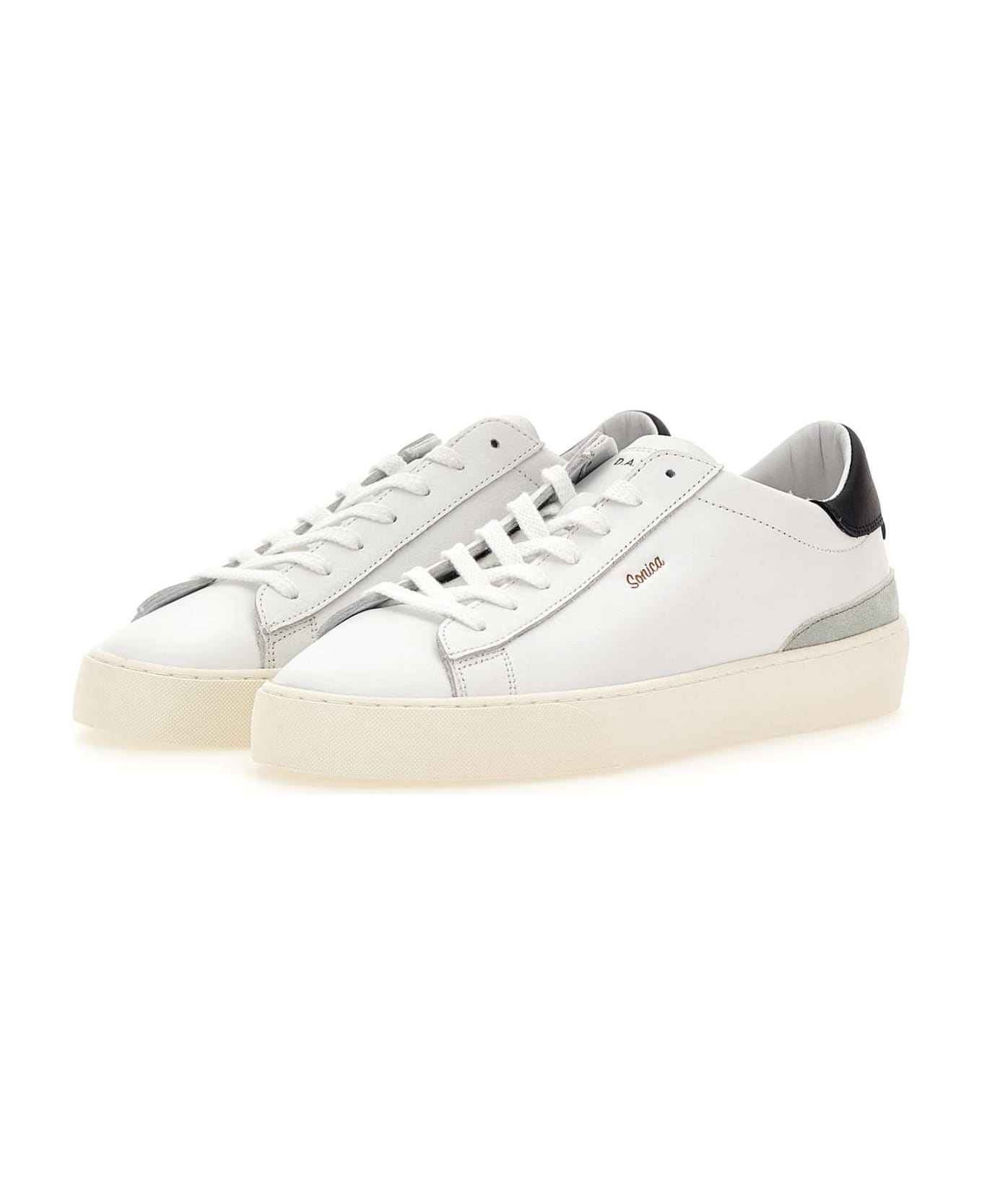D.A.T.E. "sonica Calf" Leather Sneakers - WHITE