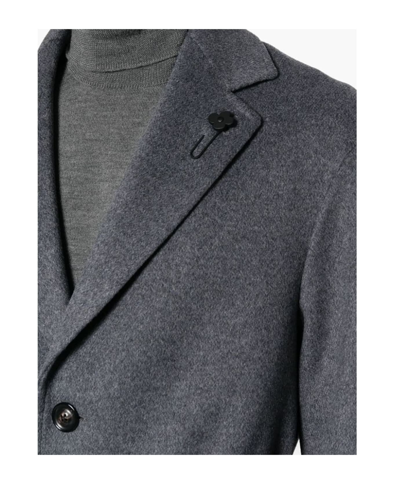 Lardini Medium Grey Wool Coat - Grey