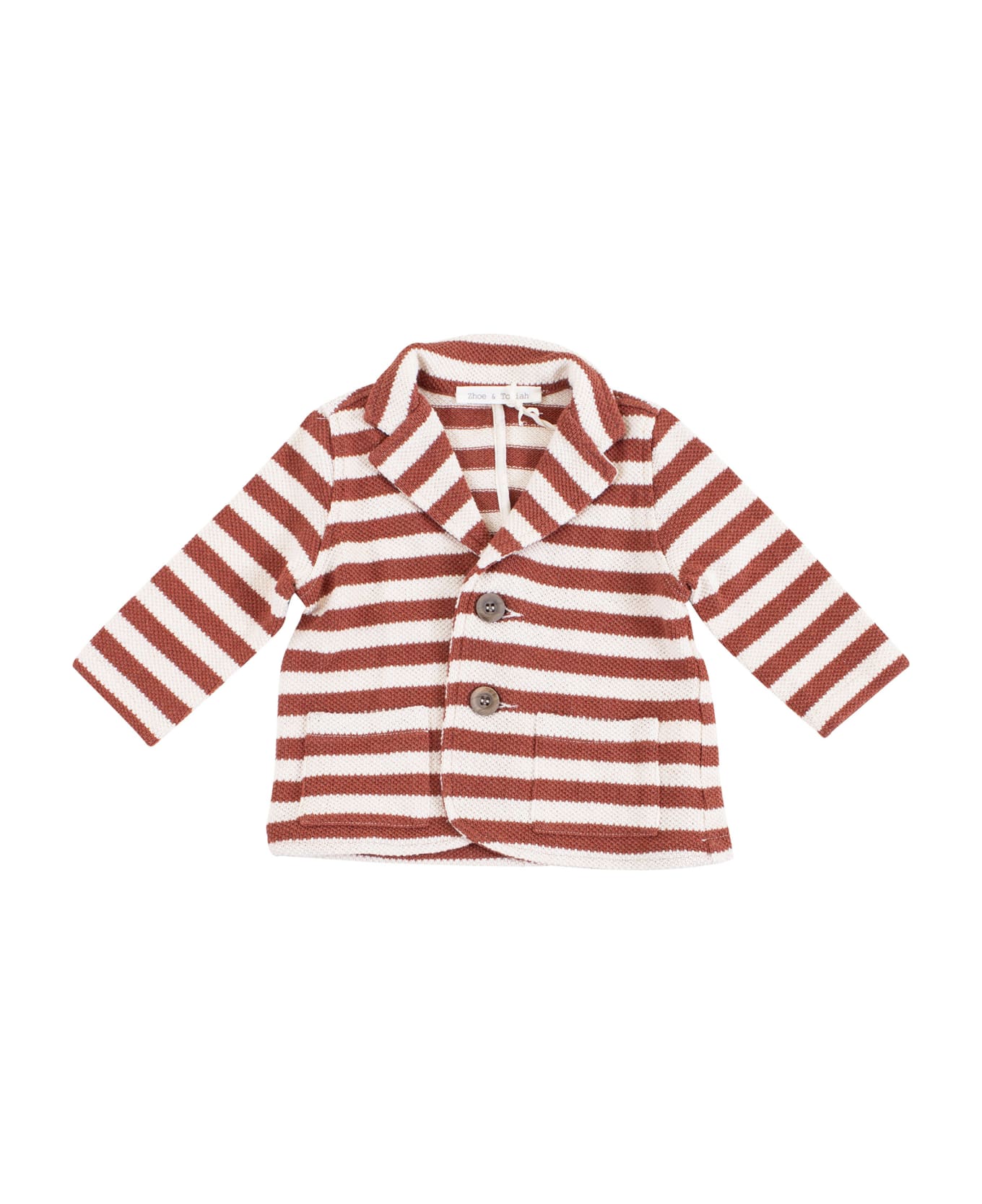 Zhoe & Tobiah Striped Newborn Jacket - Brown