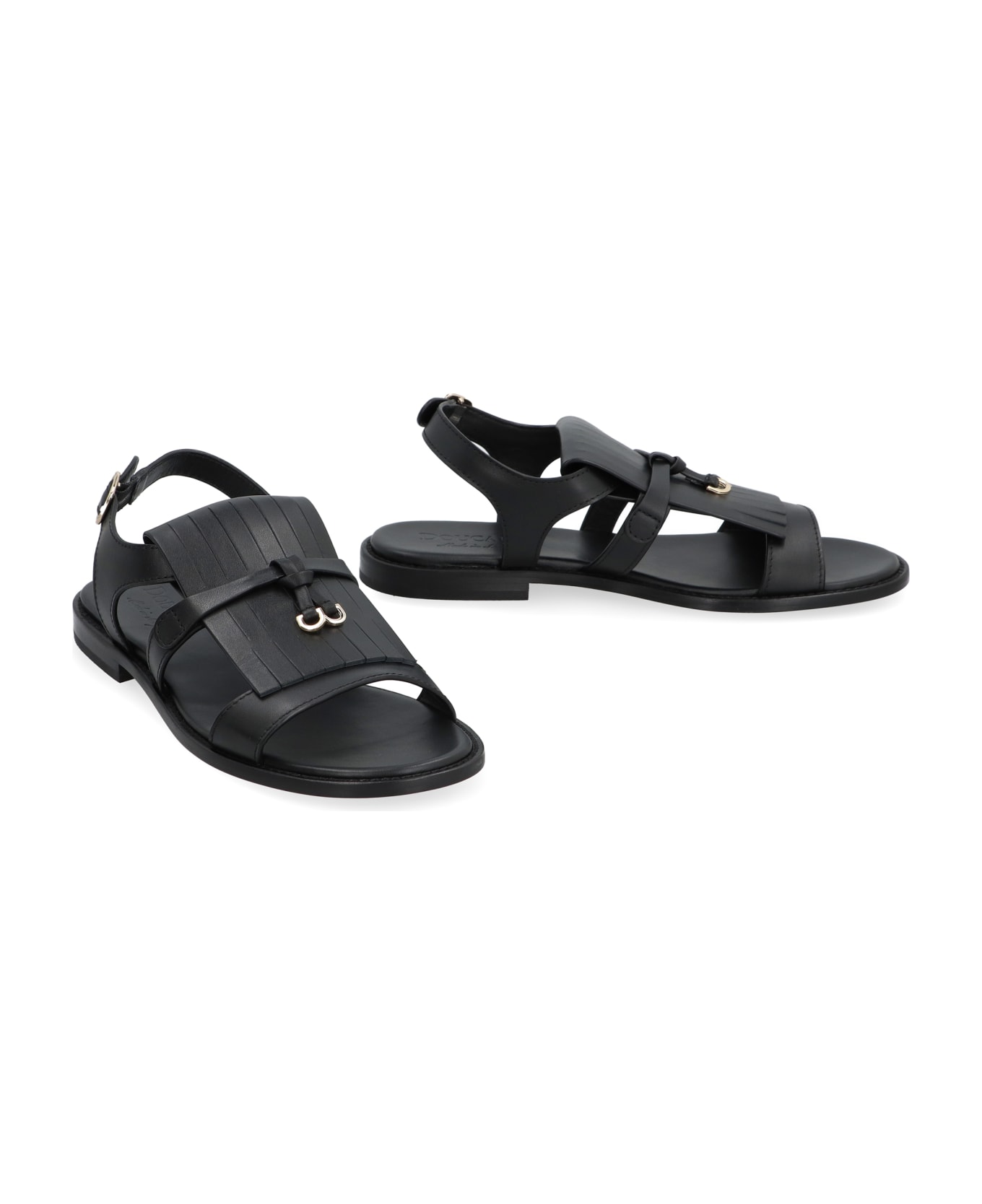 Doucal's Urano Leather Sandals - black サンダル