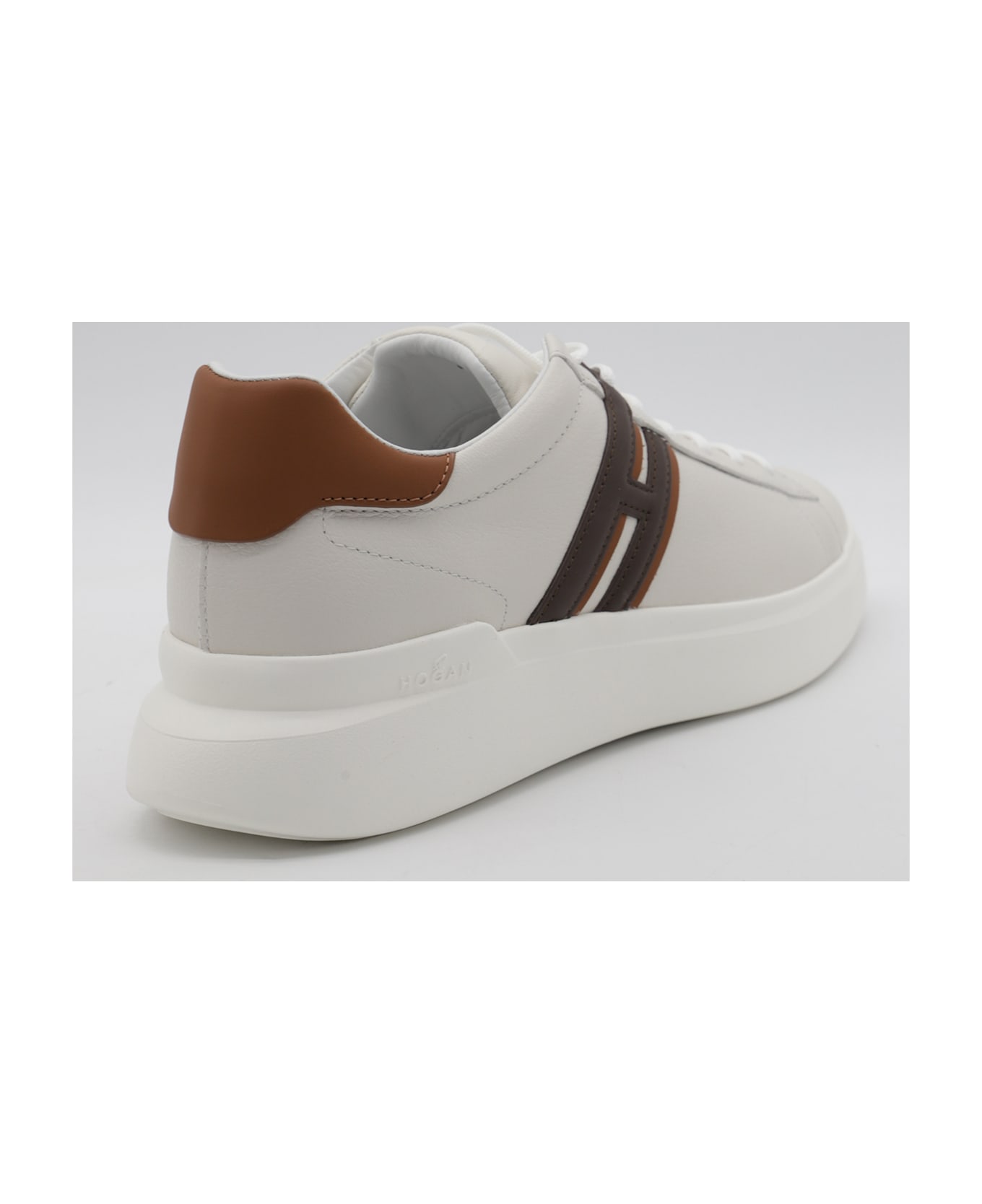 Hogan White Leather Sneakers - WHITE/BEIGE