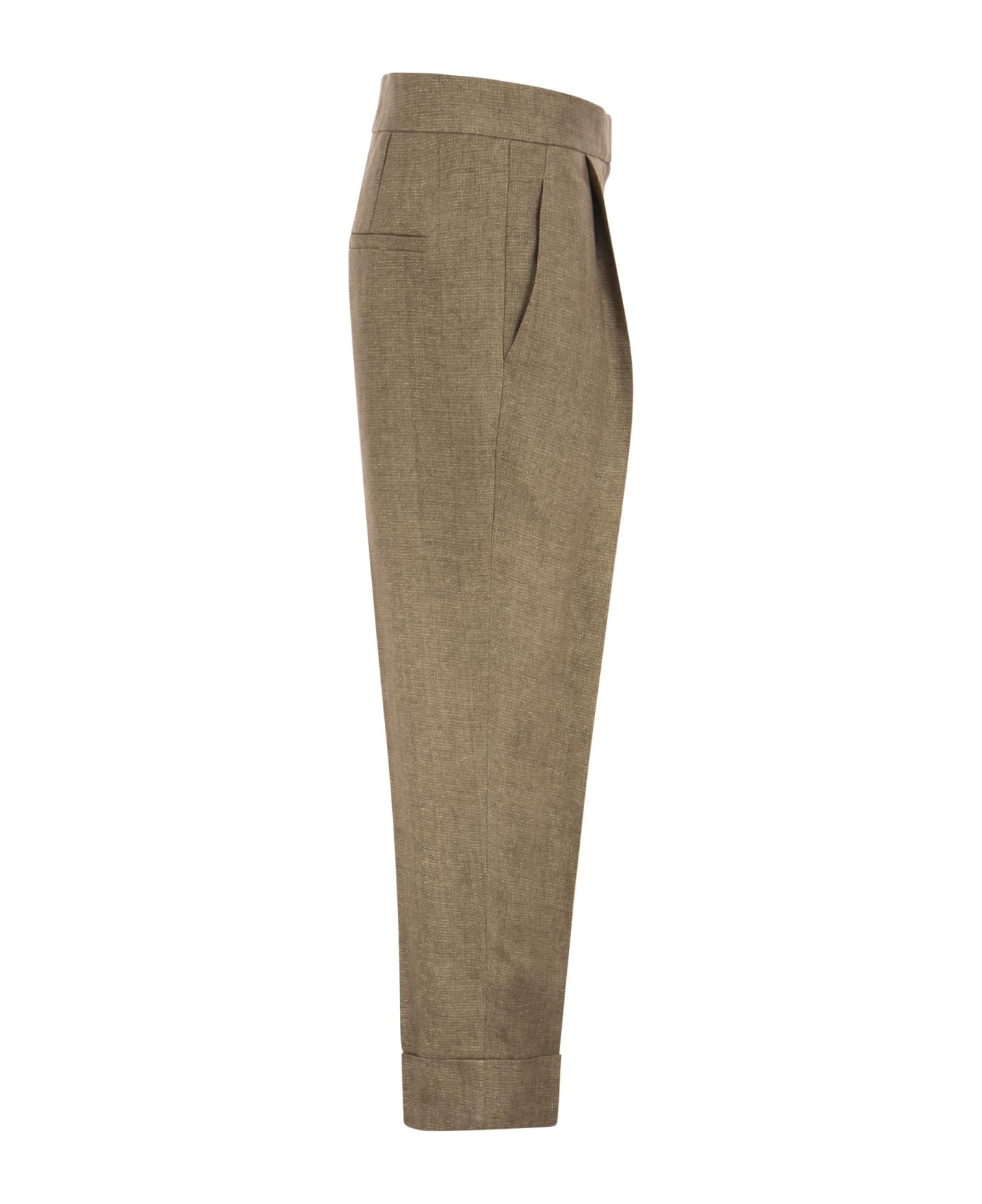 Brunello Cucinelli Relaxed Sartorial Trousers - CAMEL/ORO