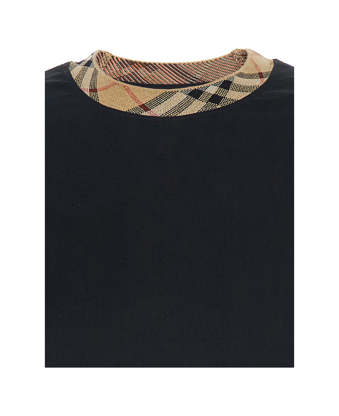 Burberry Black Cotton T-shirt - BLACK