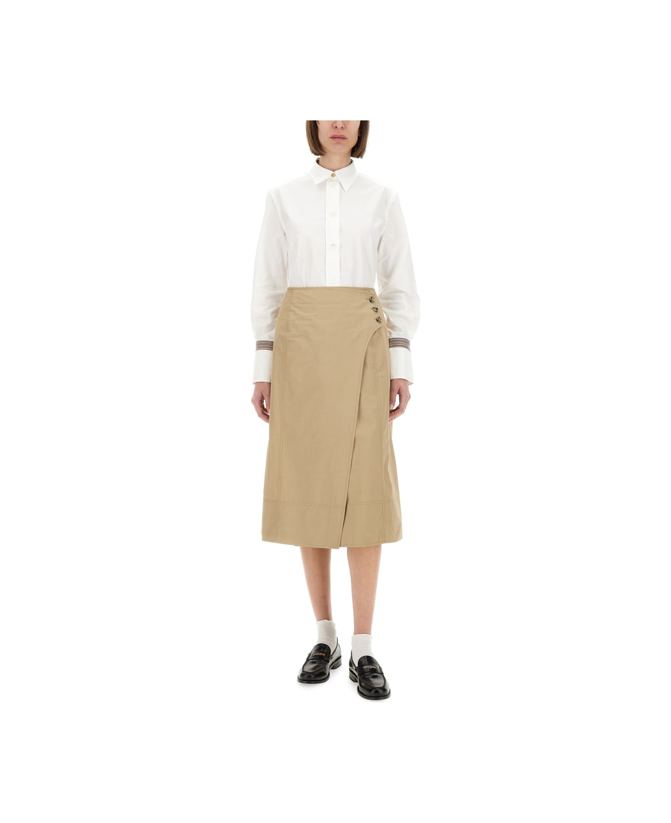 Paul Smith Cotton Skirt - BEIGE