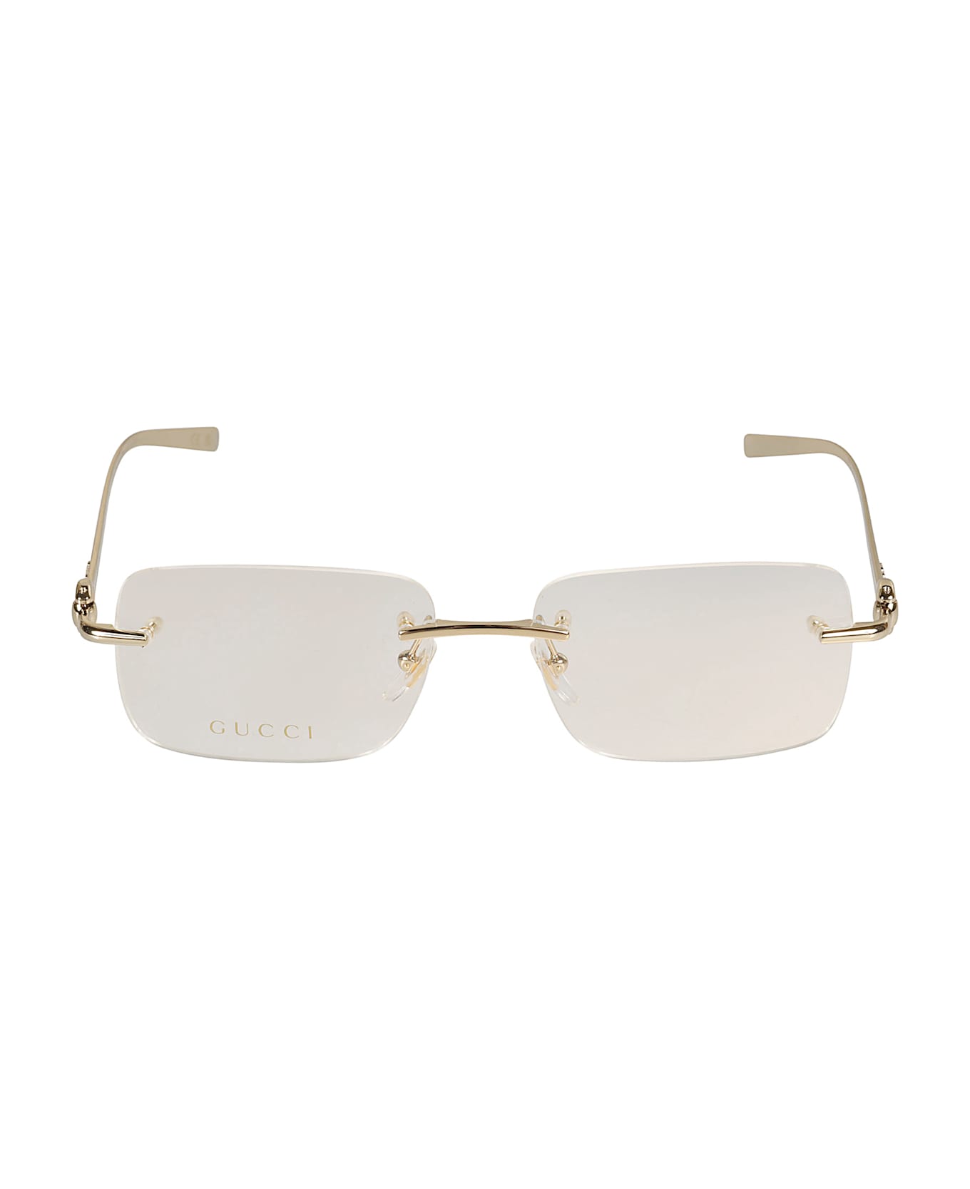 Gucci Eyewear Logo Lens Rimeless Frame - GOLD-GOLD-TRANSPARENT
