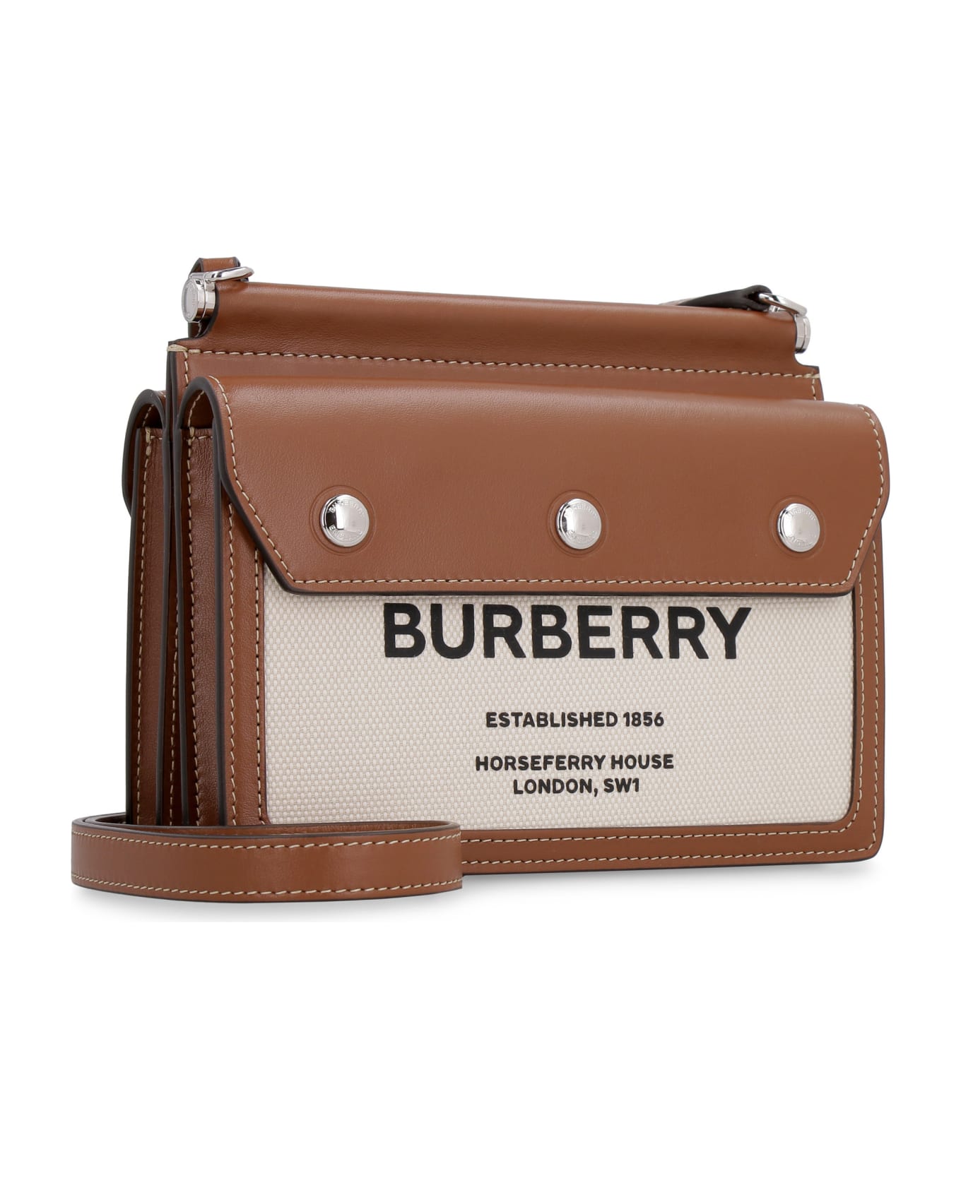 Burberry Title Mini Crossbody Bag - Saddle Brown