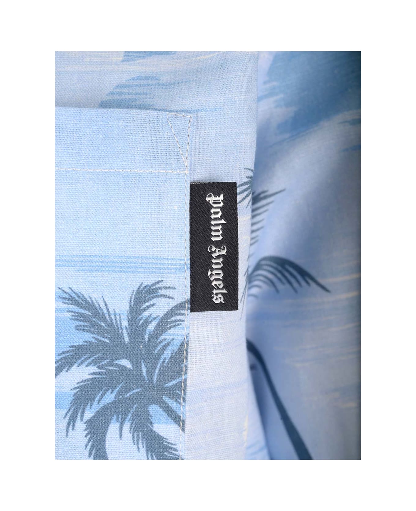 Palm Angels Sunset Print Bowling Shirt - Blu