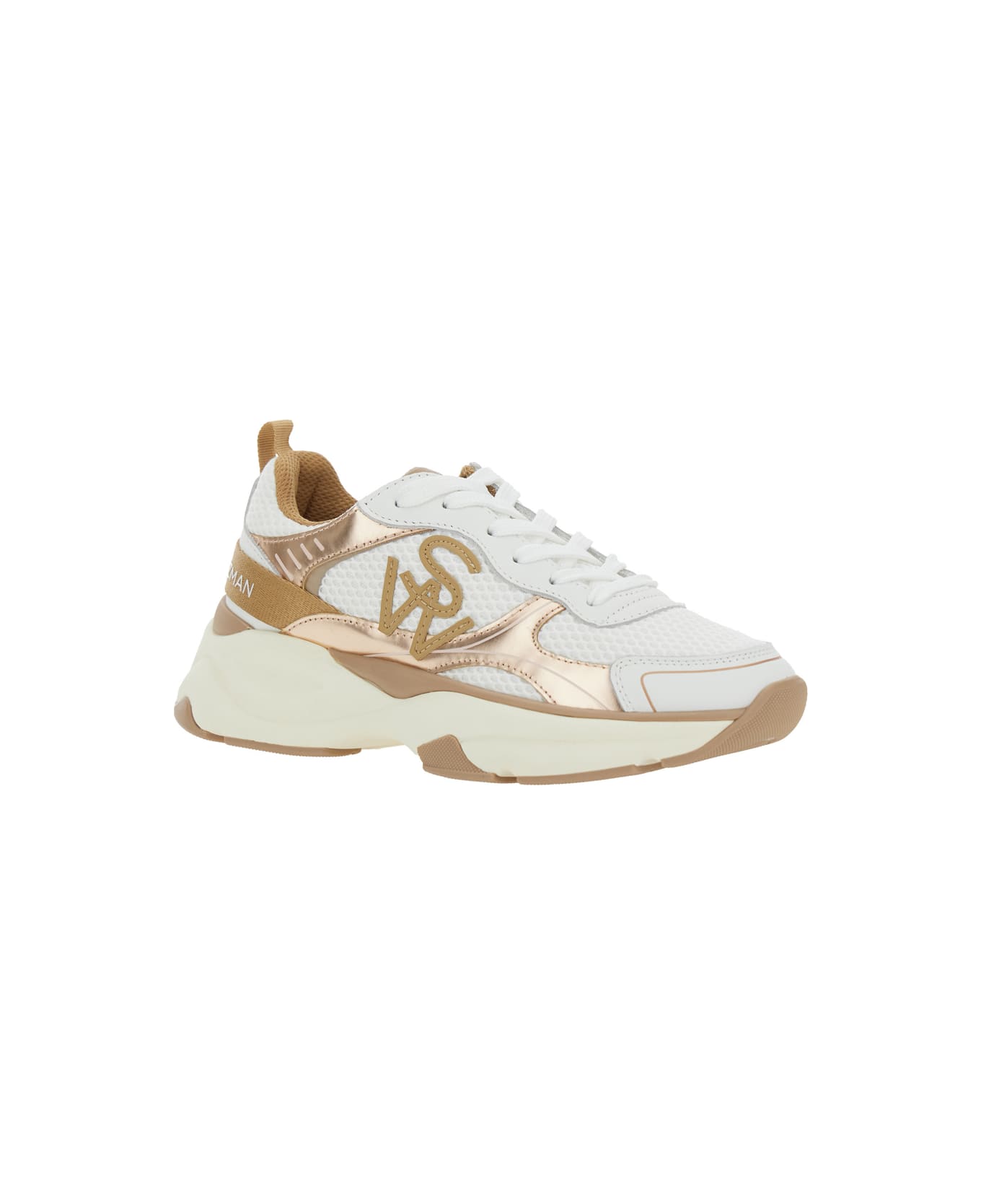 Stuart Weitzman Multicolor Sneakers With Logo Embroidery On The Side And Logo Patch On The Heel In Leather And Mesh Woman - Multicolor