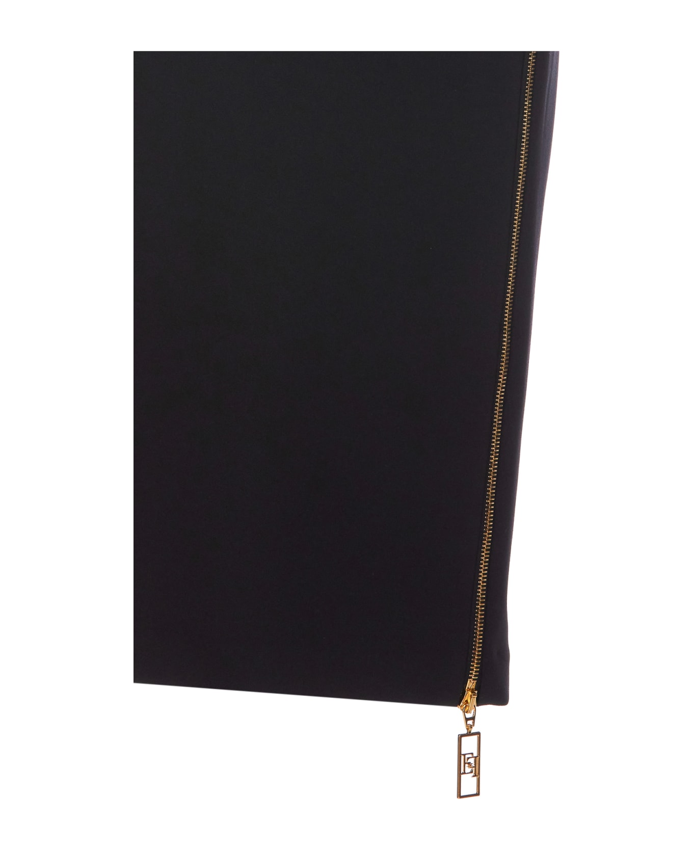 Elisabetta Franchi Logo Zip Midi Skirt - Black