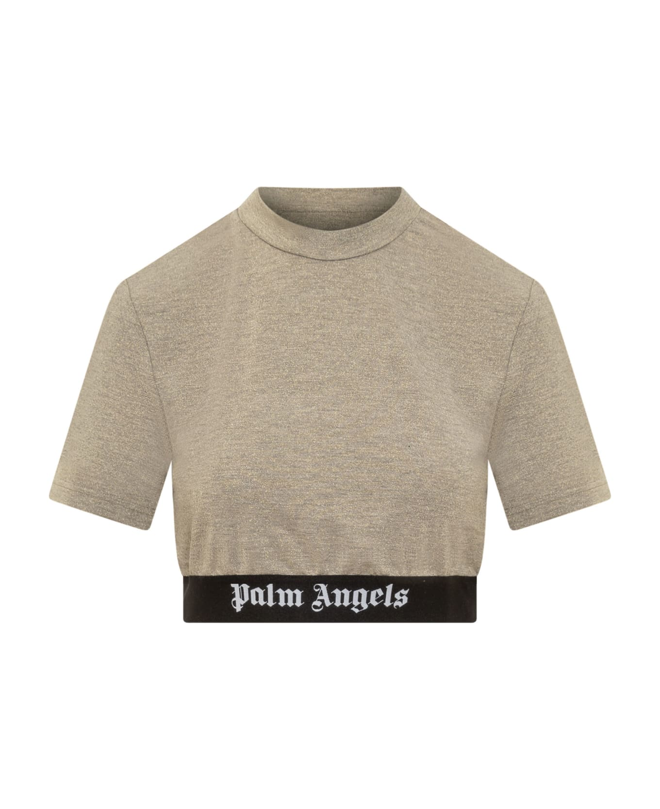 Palm Angels Lurex Logo Tape T-shirt - Gold Blac