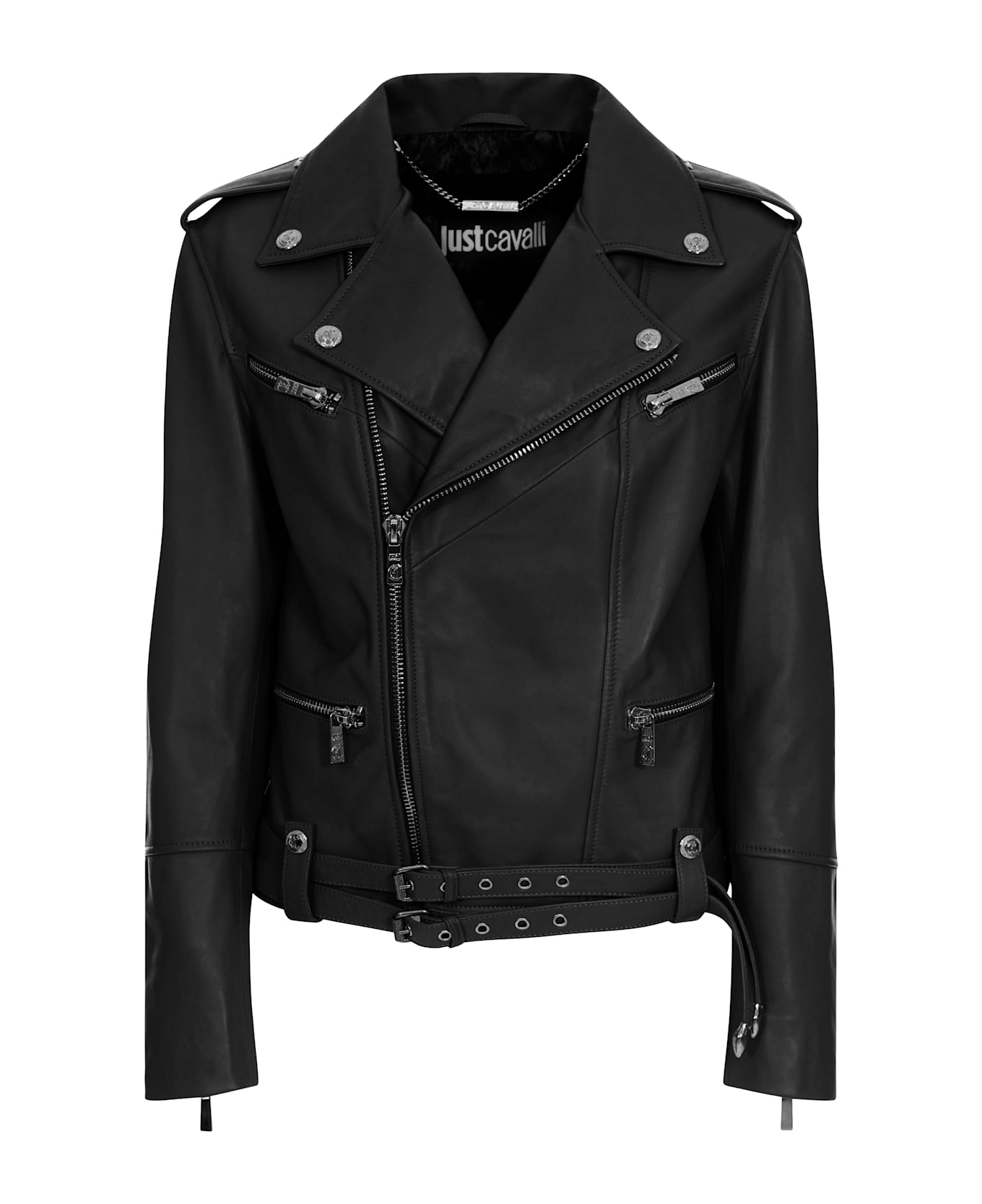 Just Cavalli Leather Jacket - Black