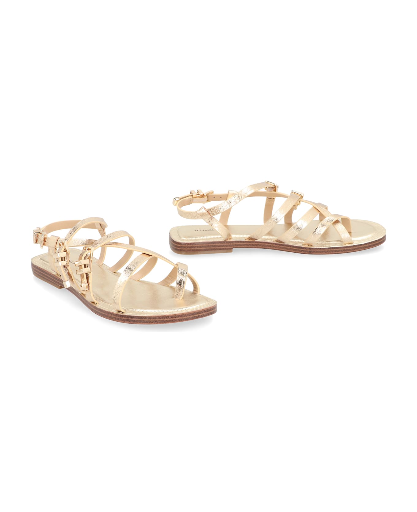 Michael Kors Darrington Leather Sandals - Pale Gold