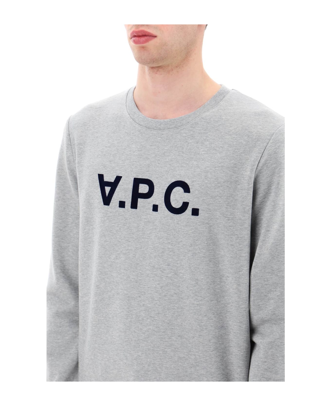 A.P.C. Cotton Sweatshirt With Logo - Heather grey フリース
