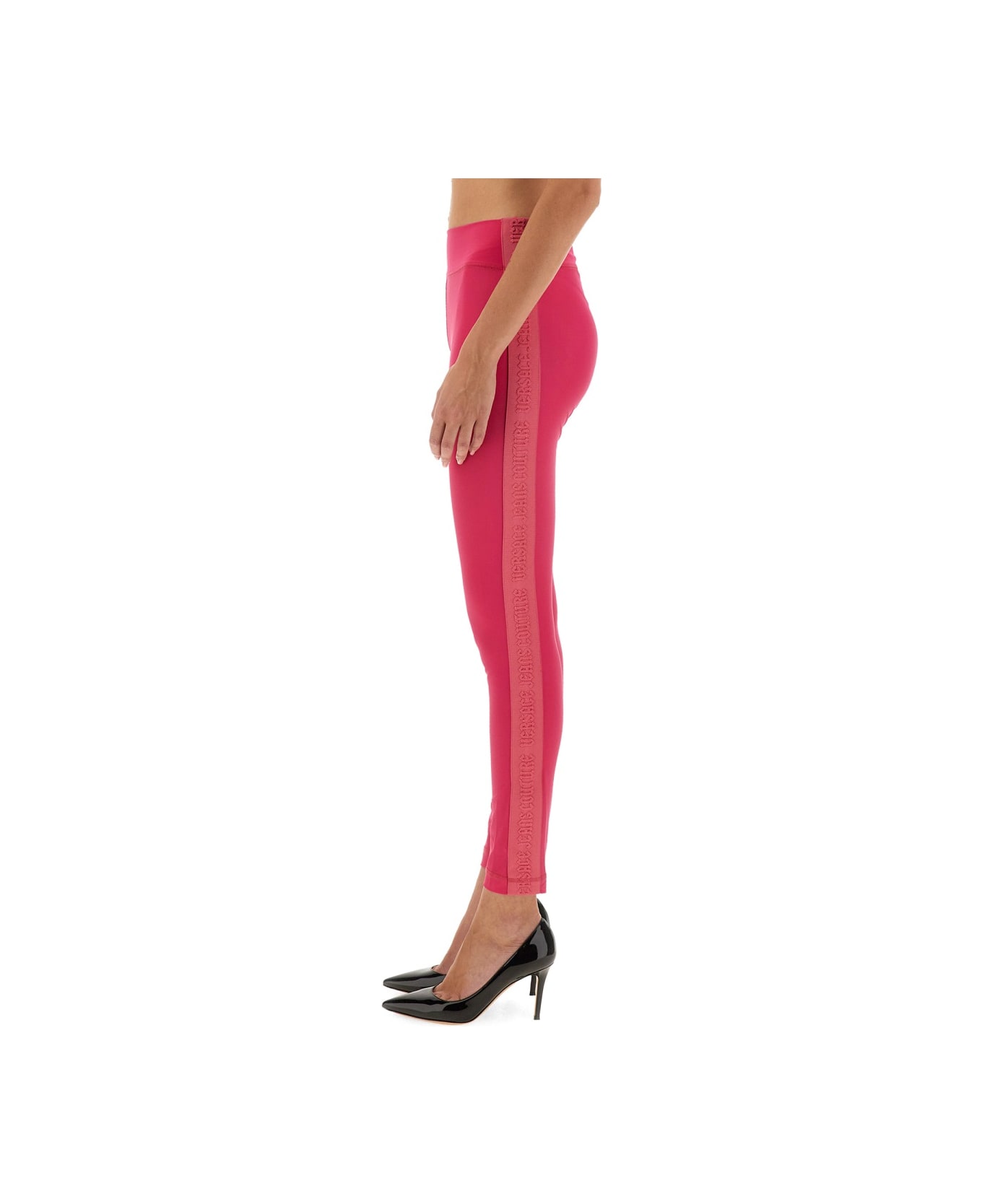 Versace Jeans Couture Leggings With Logo - FUCHSIA