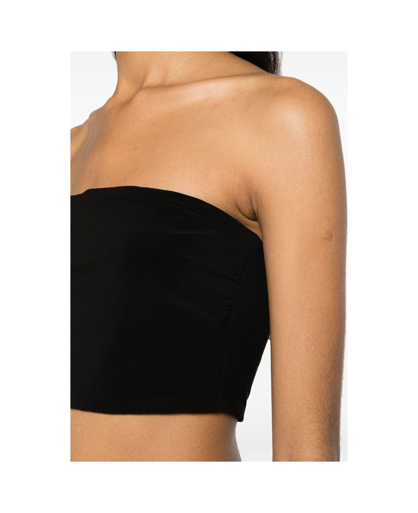 Norma Kamali Strapless Cropped Top - Black