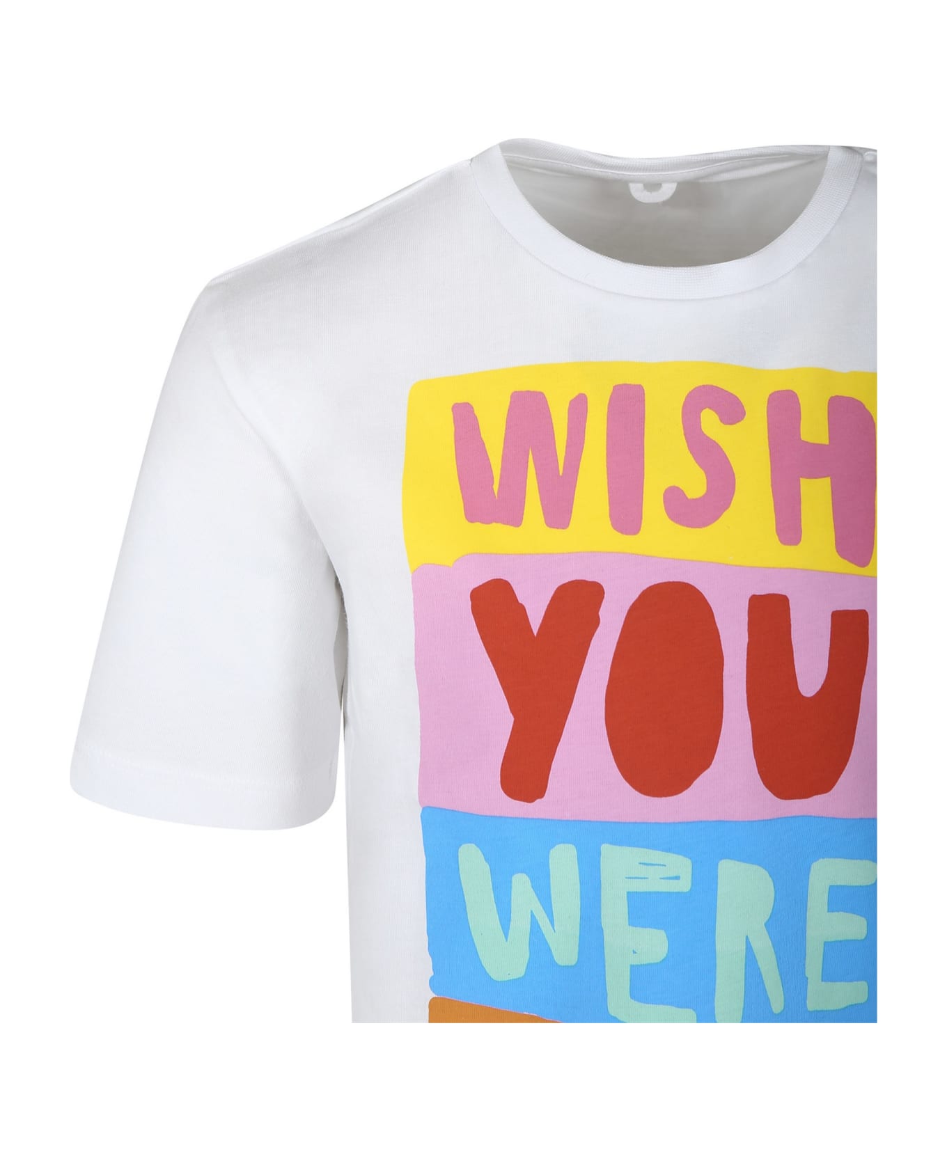 Stella McCartney Kids White T-shirt For Girl With Slogan Print - White