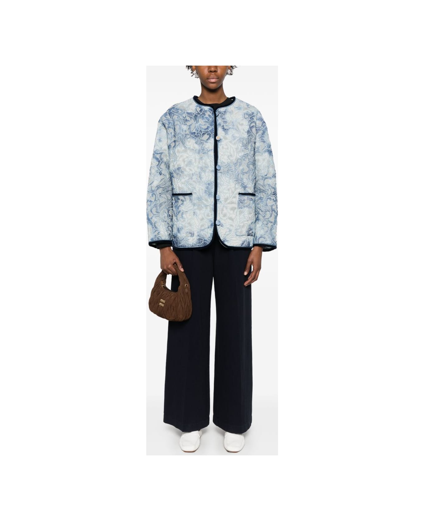 Forte_Forte Tie-dye Cotton Jacket - Clear Blue