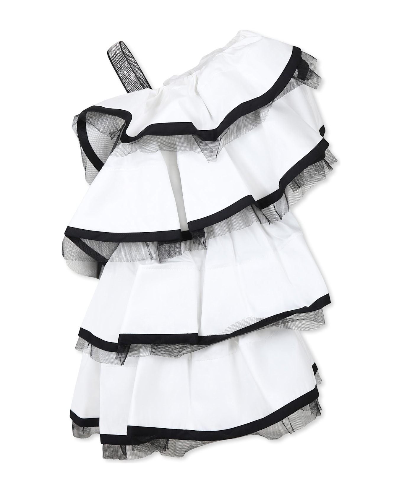 Little Marc Jacobs White Dress For Girl With Logo - White