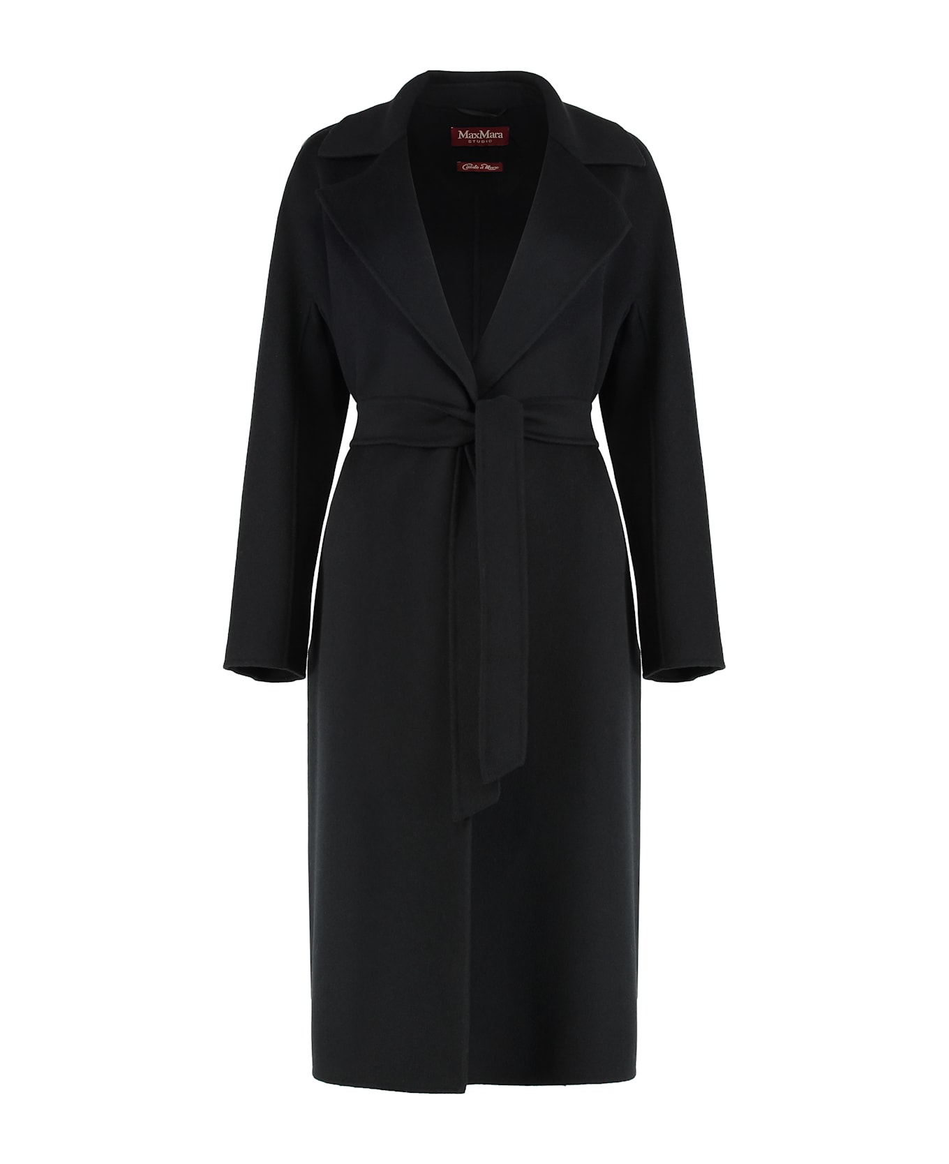 Max Mara Studio Cles Single-breasted Wool Coat - black