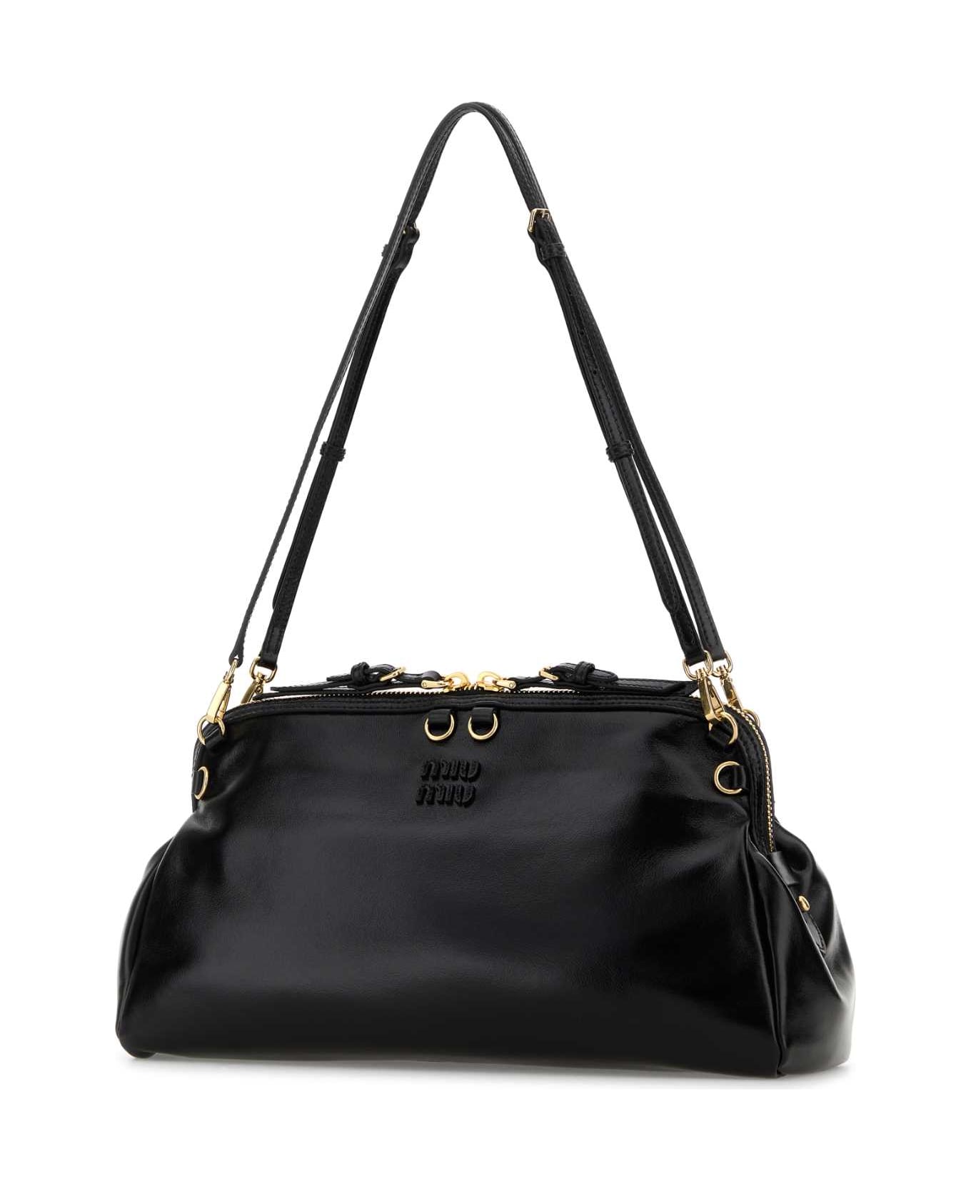 Miu Miu Black Leather Shoulder Bag - NERO