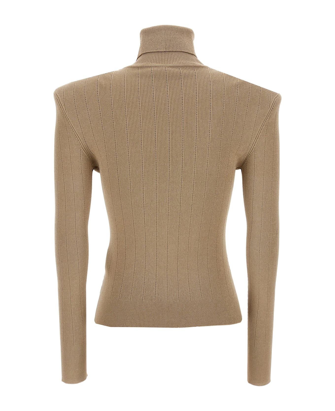 Balmain Ribbed Button Sweater - Beige