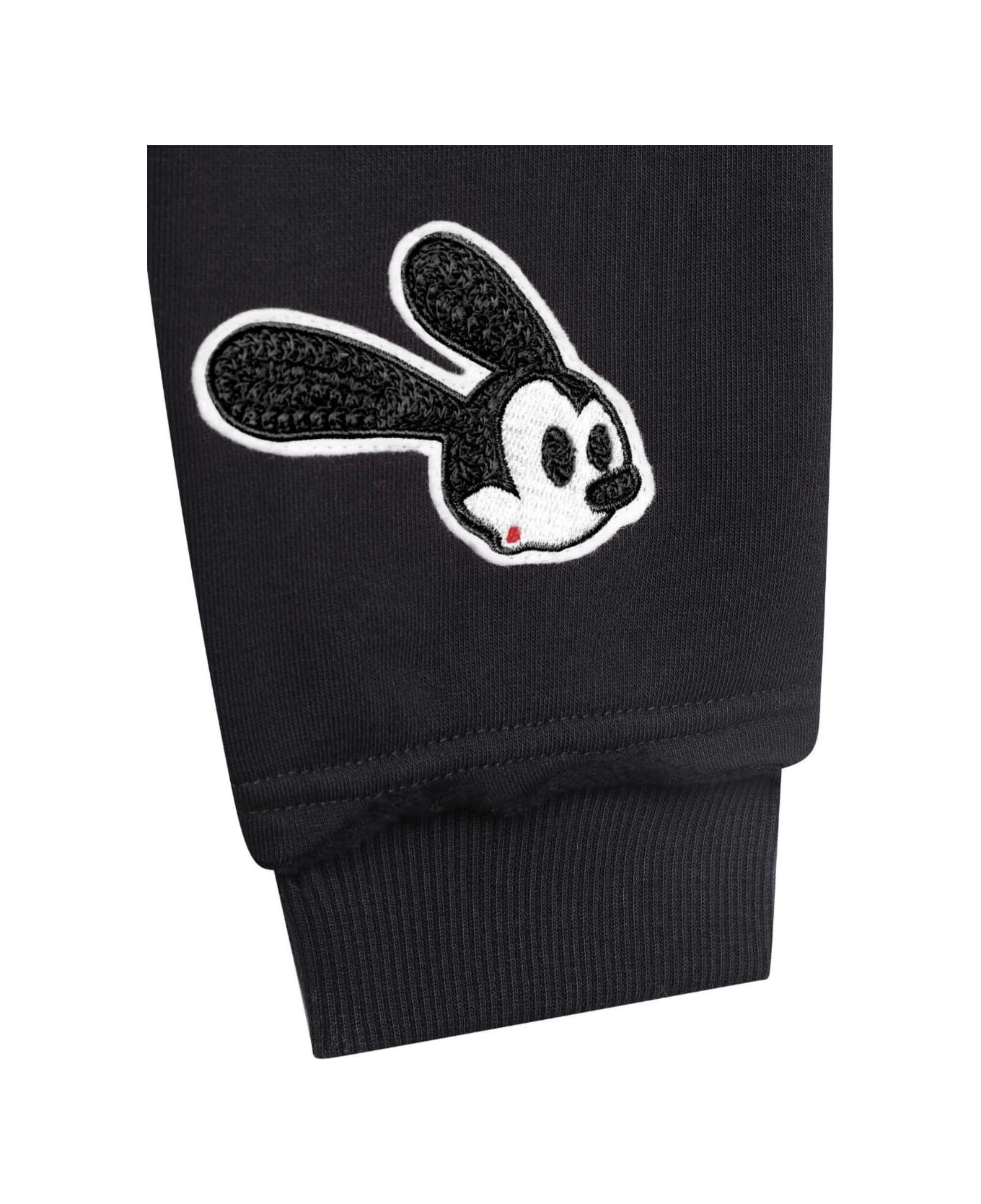 Givenchy Black Track Pants With 'oswald X Disney' Patch In Cotton Blend Girl - Black ボトムス