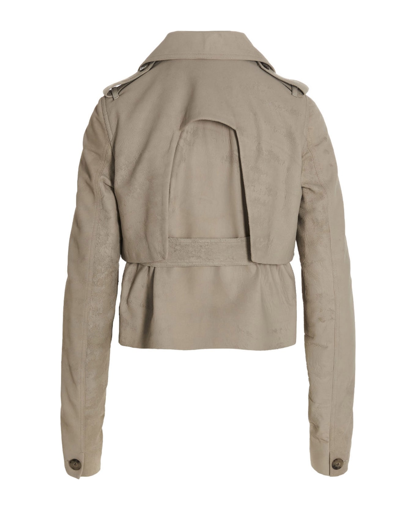 Rick Owens 'mini Trench Jacket - Gray レザージャケット