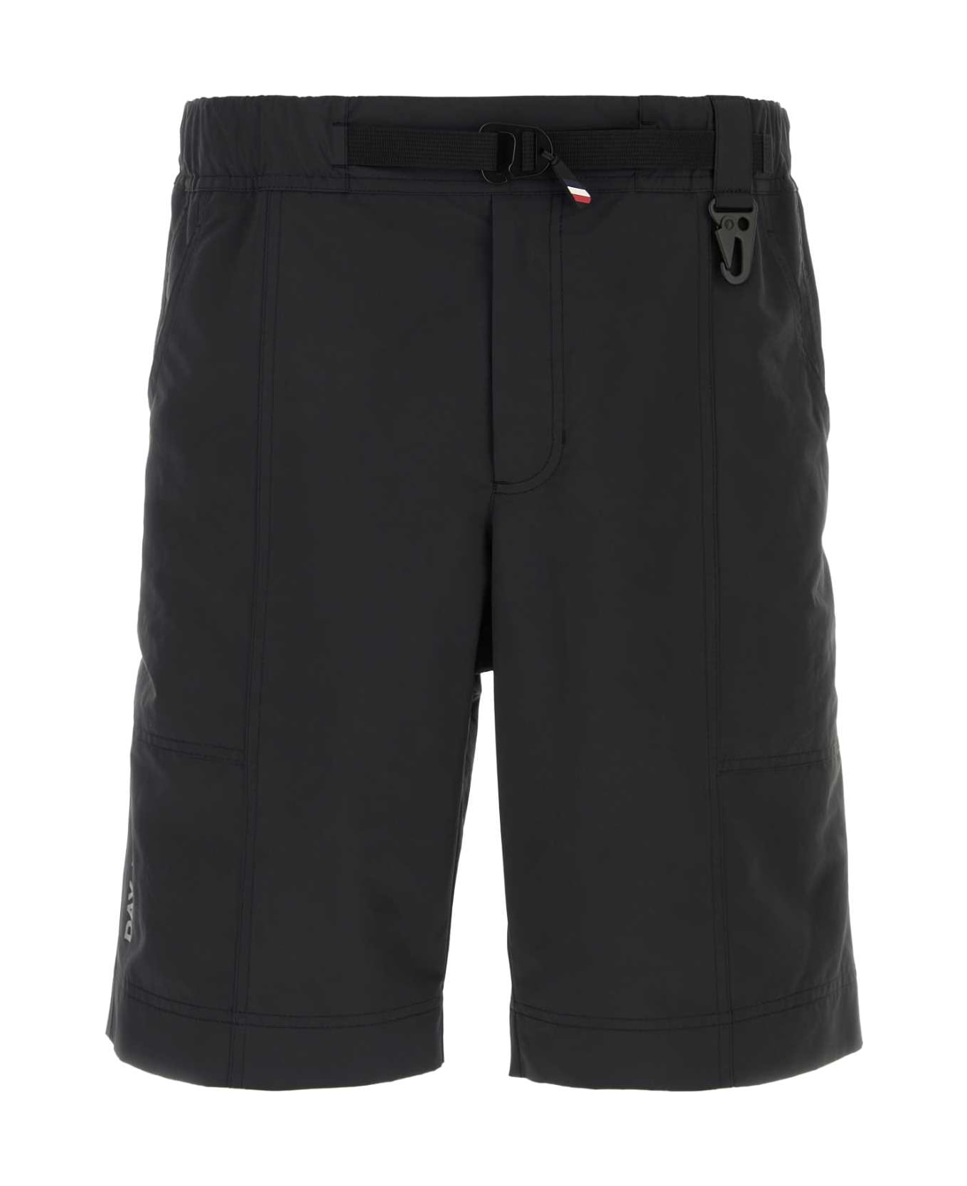 Moncler Black Polyester Bermuda Shorts - Nero