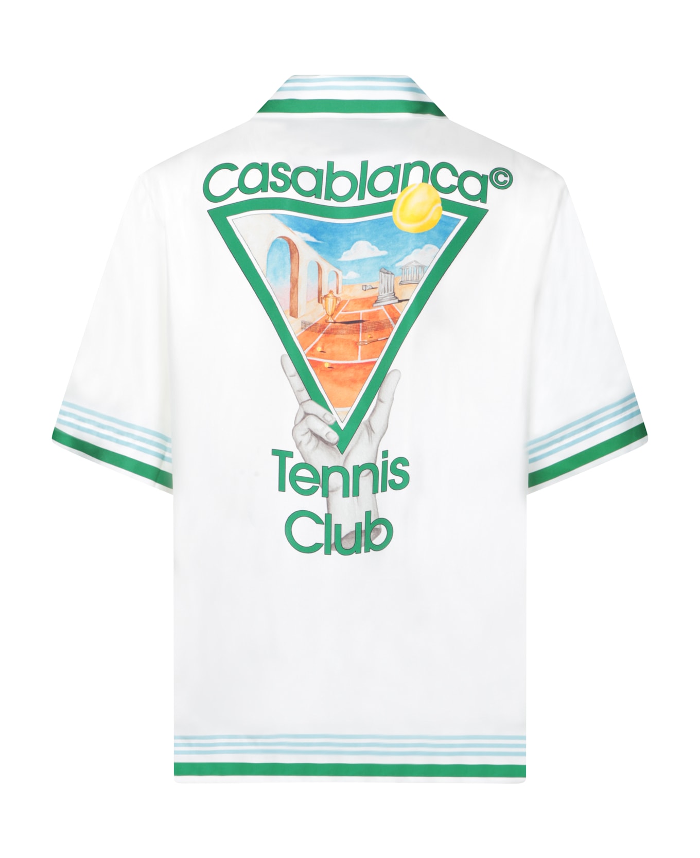 Casablanca Metaphysical Tennis Icon Silk Shirt - WHITE MULTI