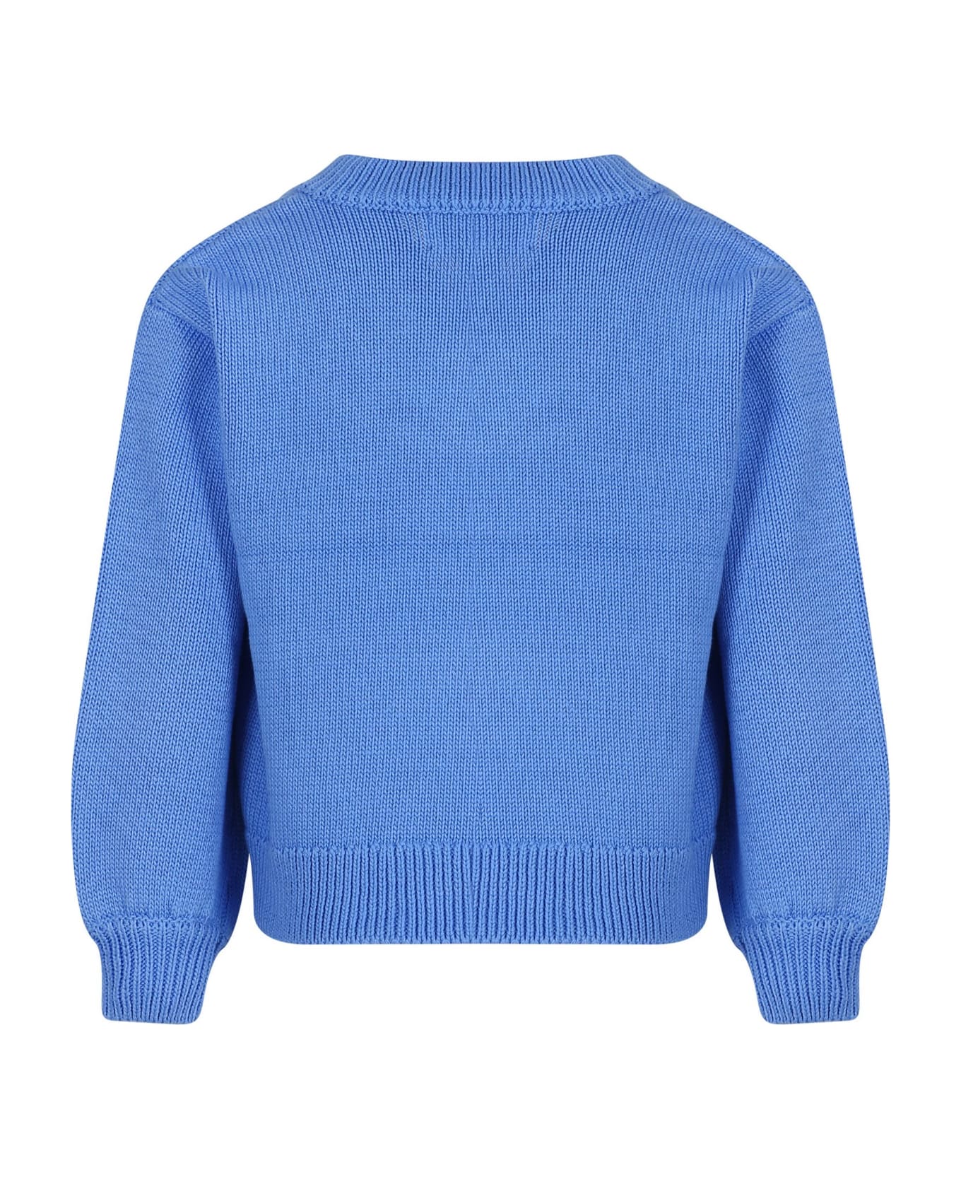 Molo Light Blue Sweater For Girl - Light Blue ニットウェア＆スウェットシャツ