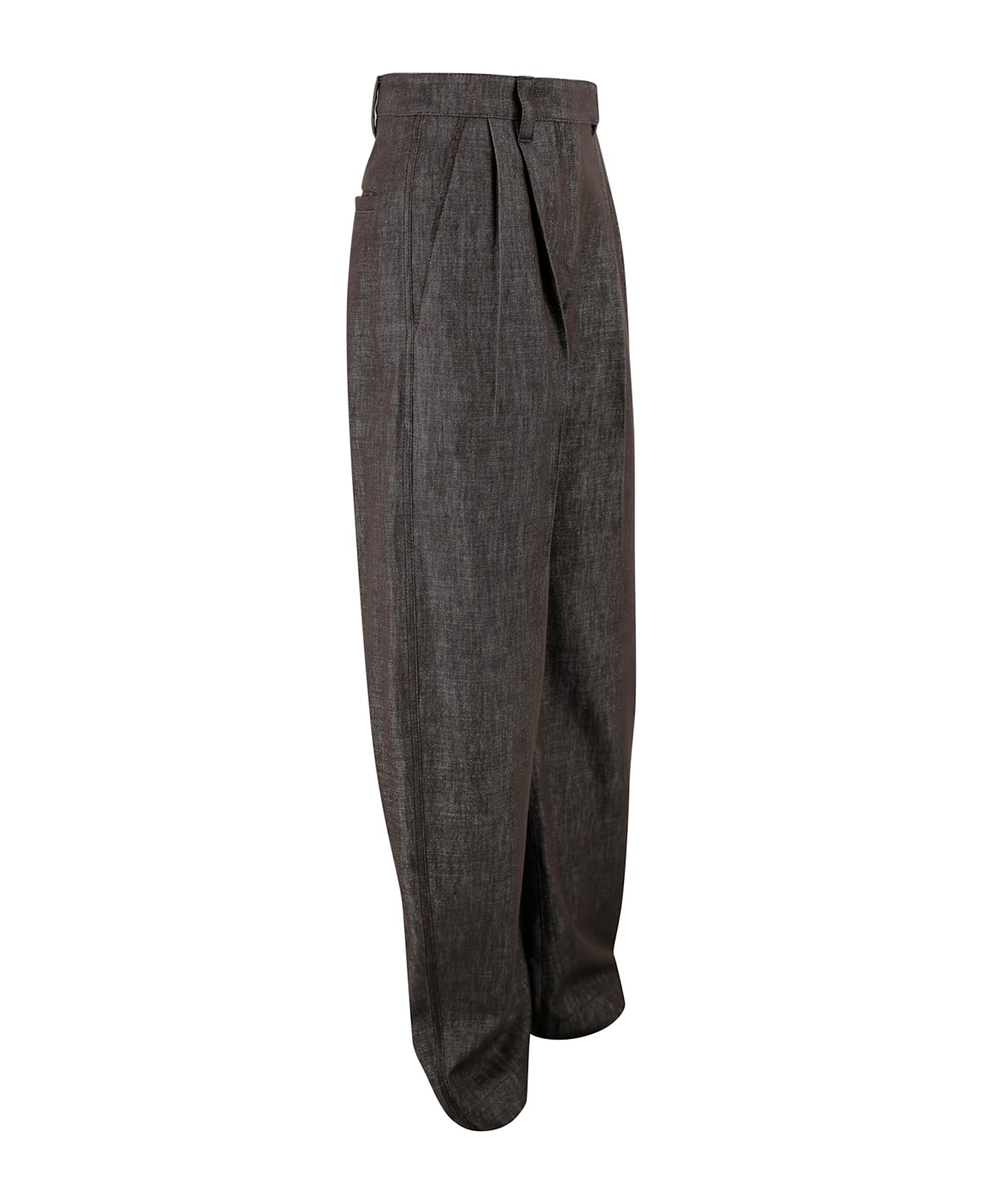 Brunello Cucinelli Loose Curved Pants - Brown