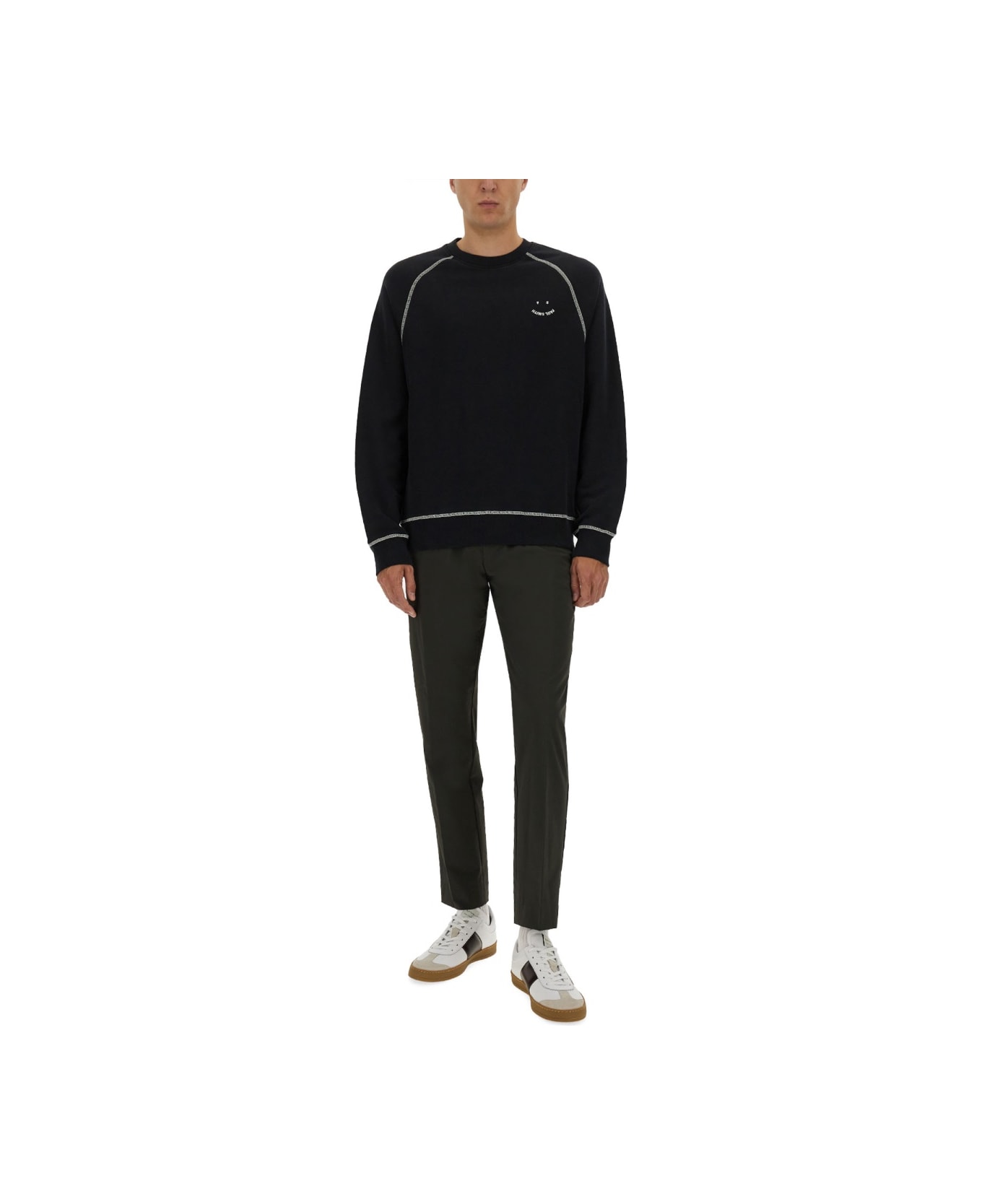 PS by Paul Smith Sweatshirt With Embroidery Ps Happy - BLACK