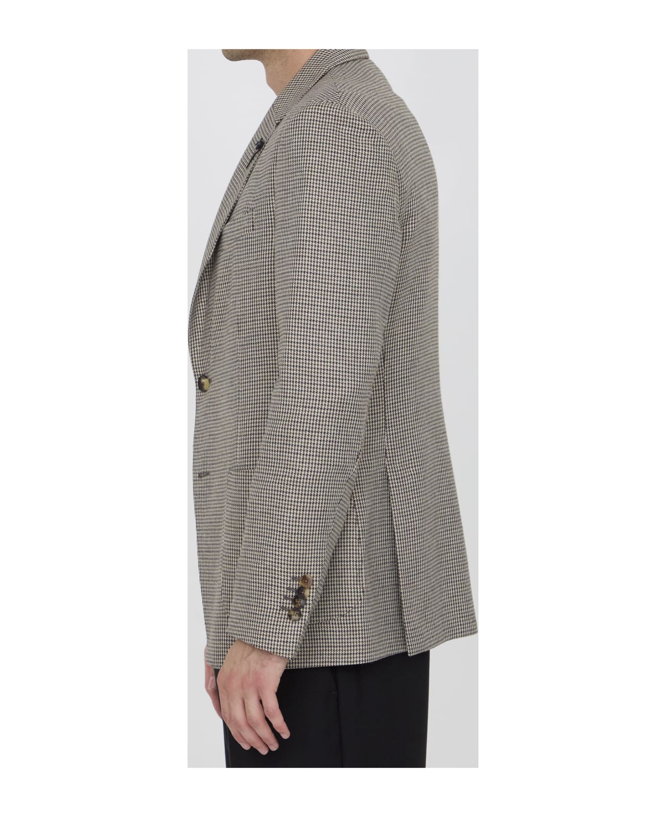 Lardini Houndstooth Jacket - BEIGE