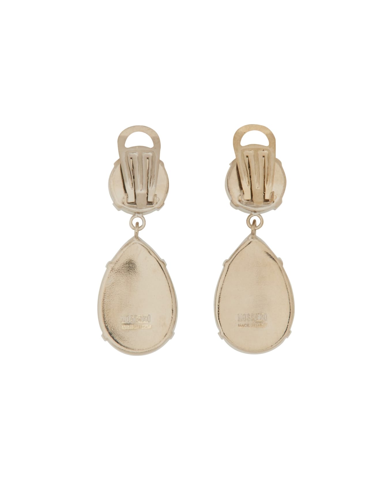 Moschino Pendant Earrings With Jewel Stones - SILVER