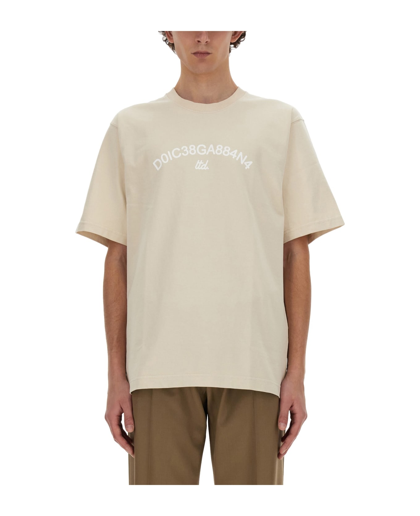 Dolce & Gabbana T-shirt With Logo - BEIGE 6 シャツ