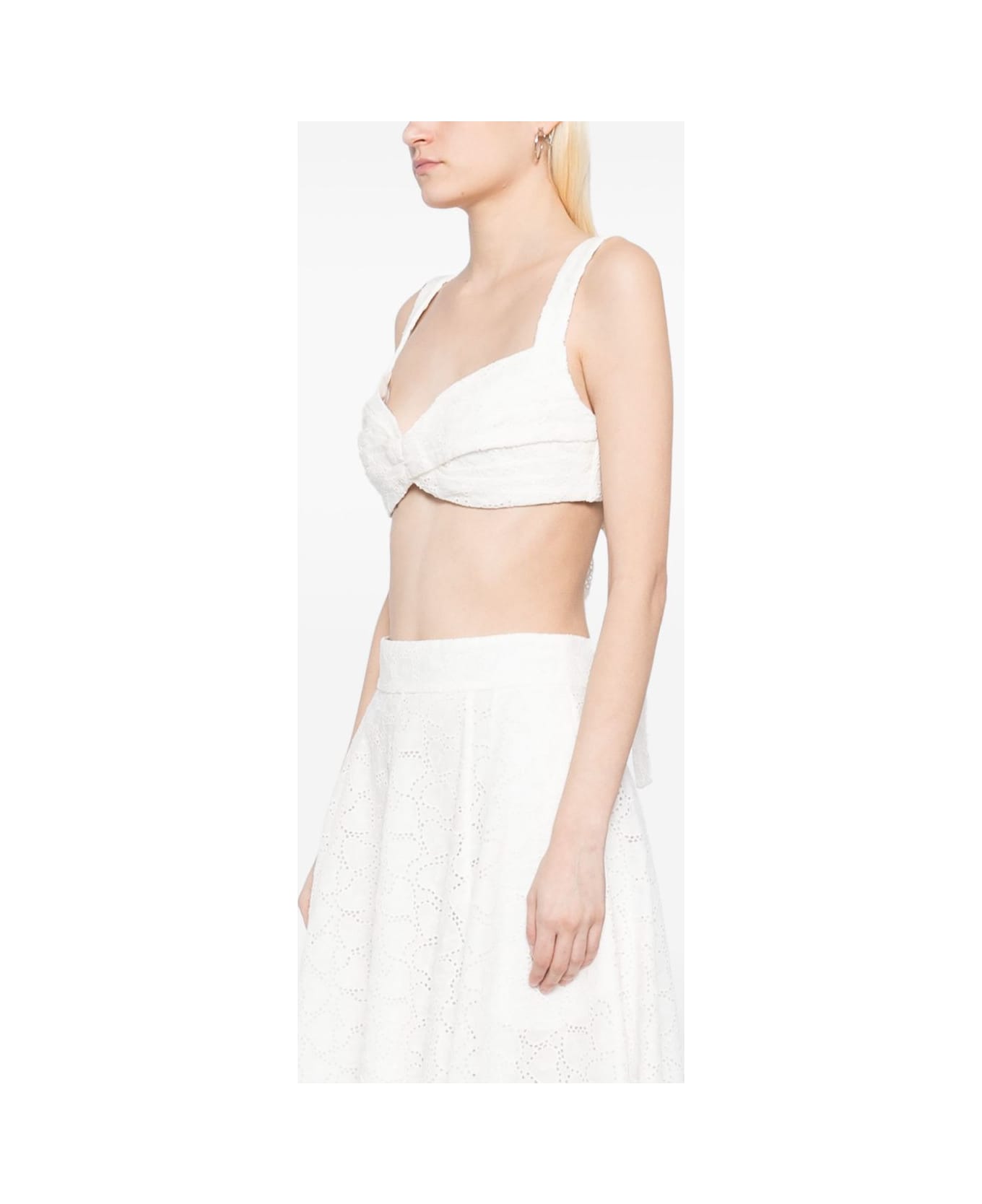 Zimmermann Crush Cotton Bralette - White