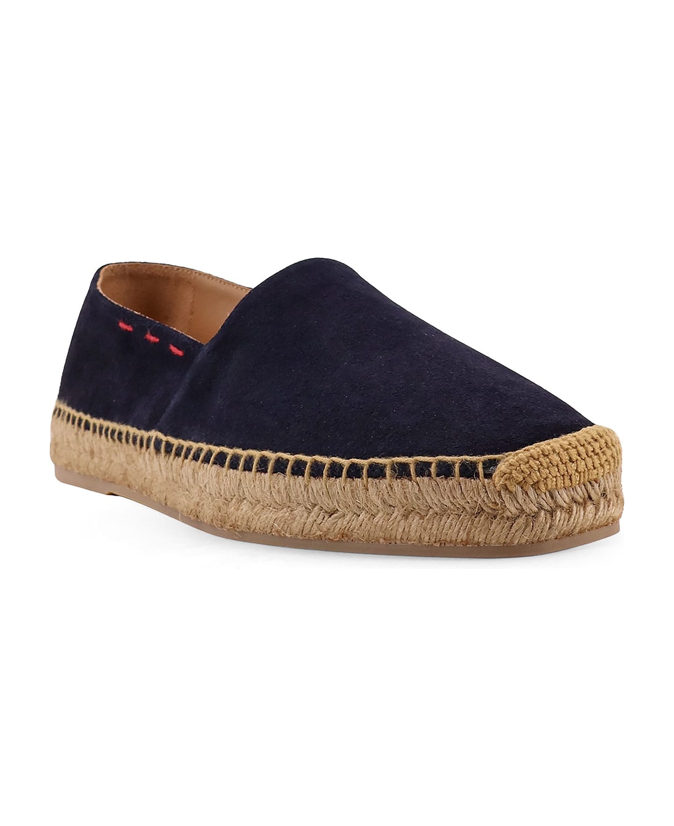 Kiton Suede Espadrillas With Iconic Stitching - Blue
