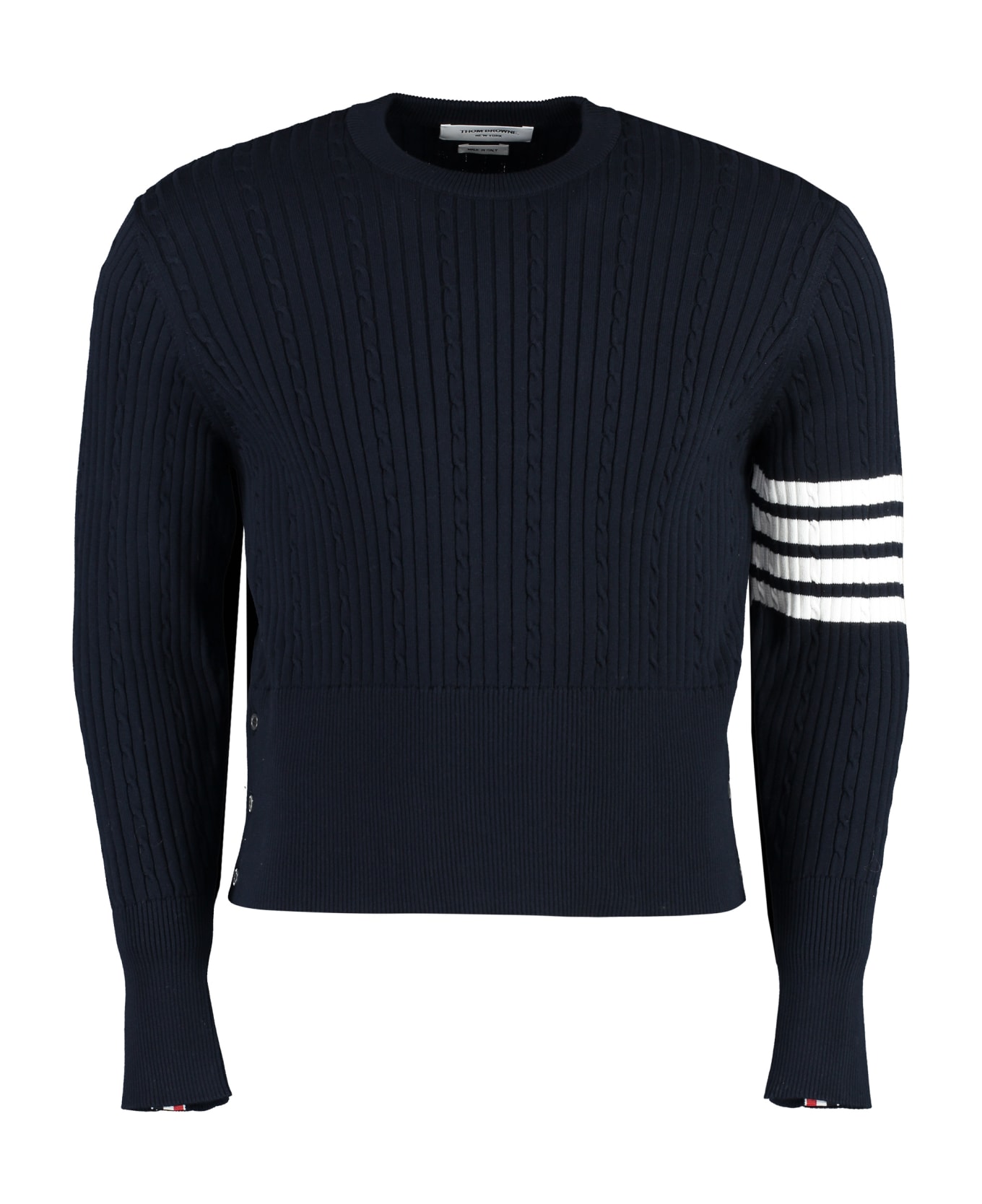 Thom Browne Long Sleeve Crew-neck Sweater - blue