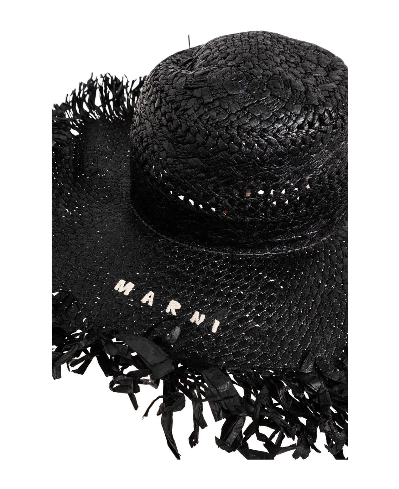 Marni Logo Detailed Sun Hat - Black