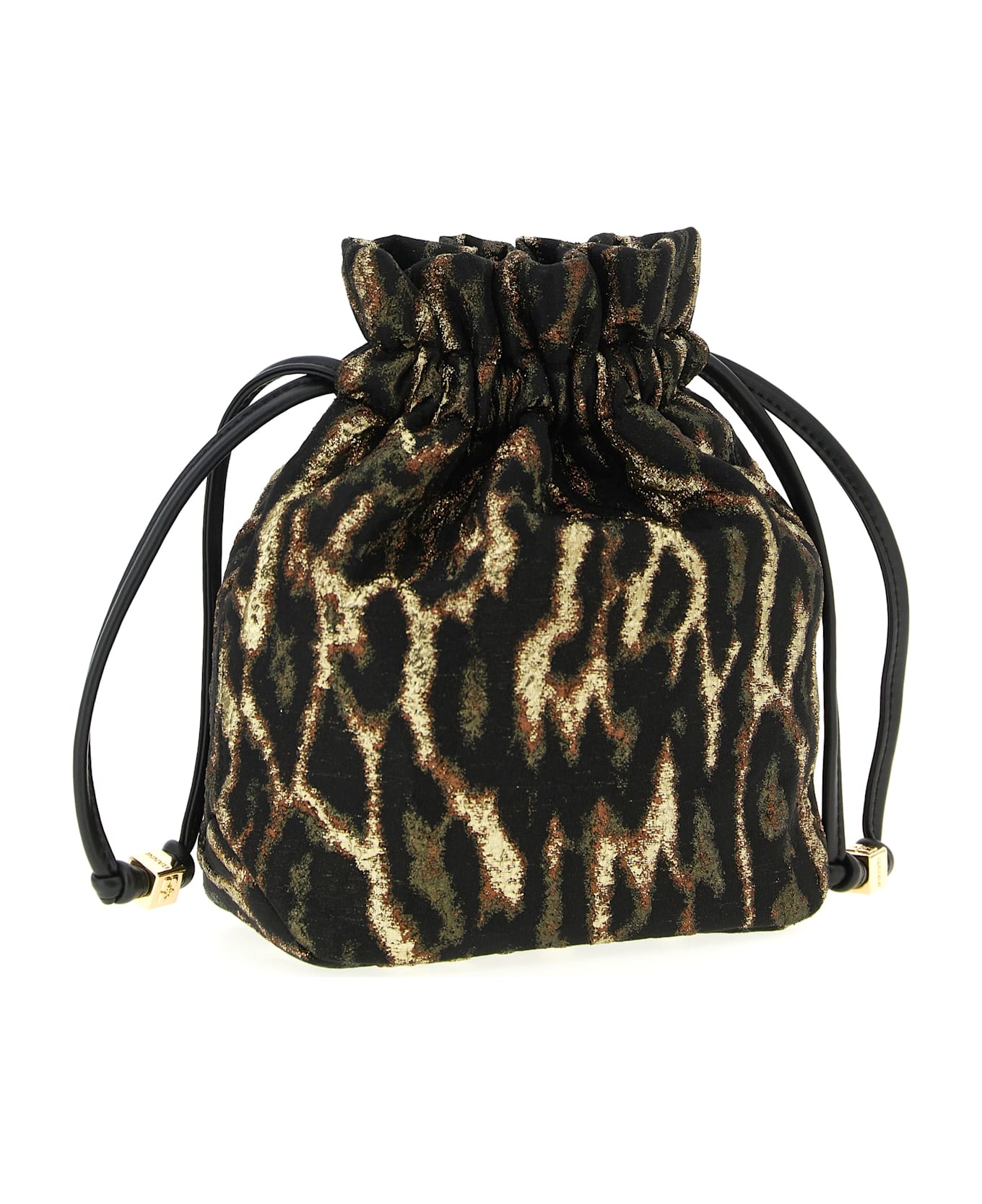 Ganni 'metallic Bou Bucket' Pouch - Brown