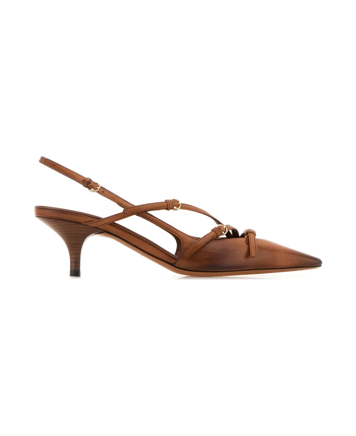 Miu Miu Camel Leather Pumps - COGNAC