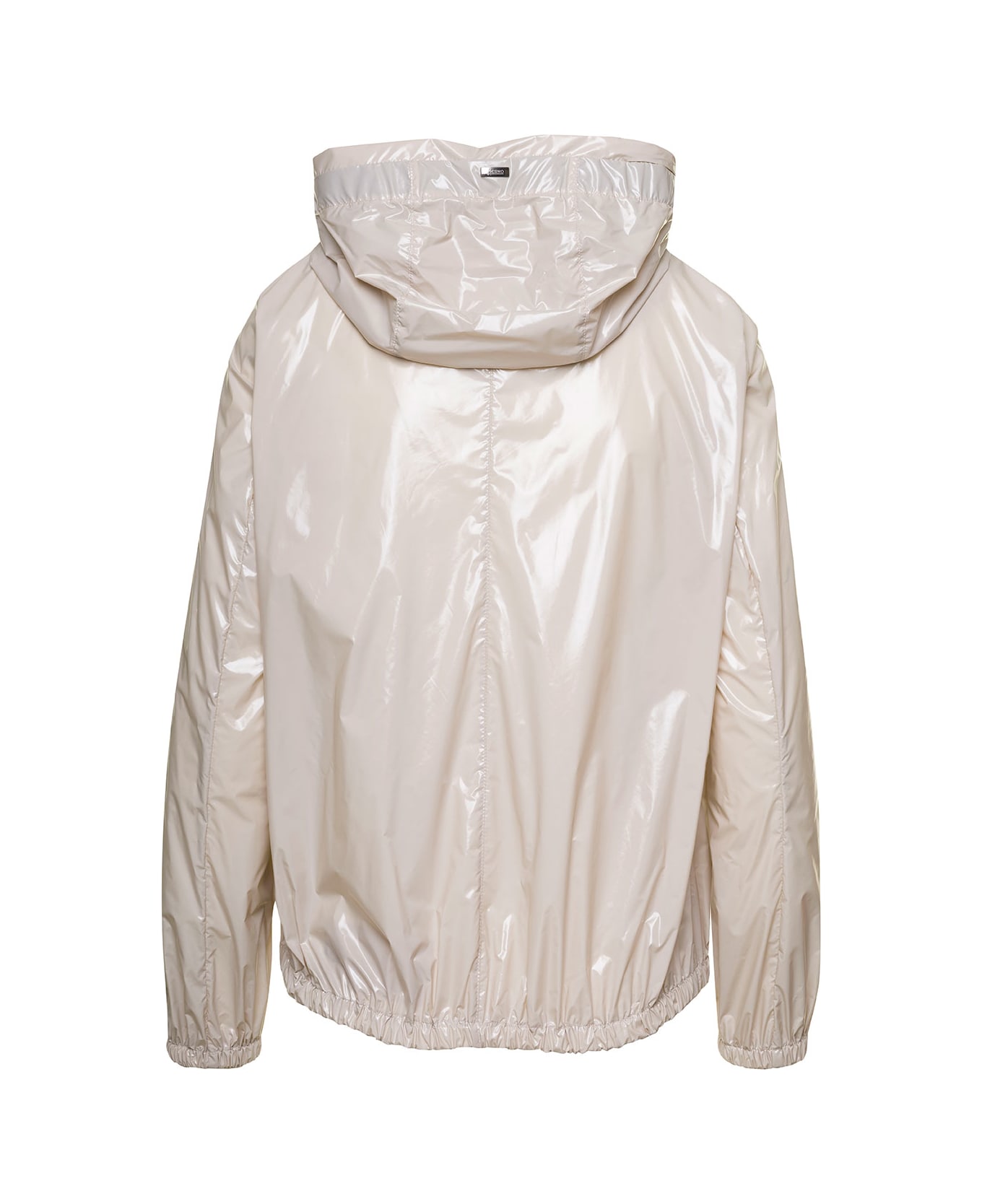Herno Gloss Beige Cape Hooded Jacket In Polyester Woman - Chantilly