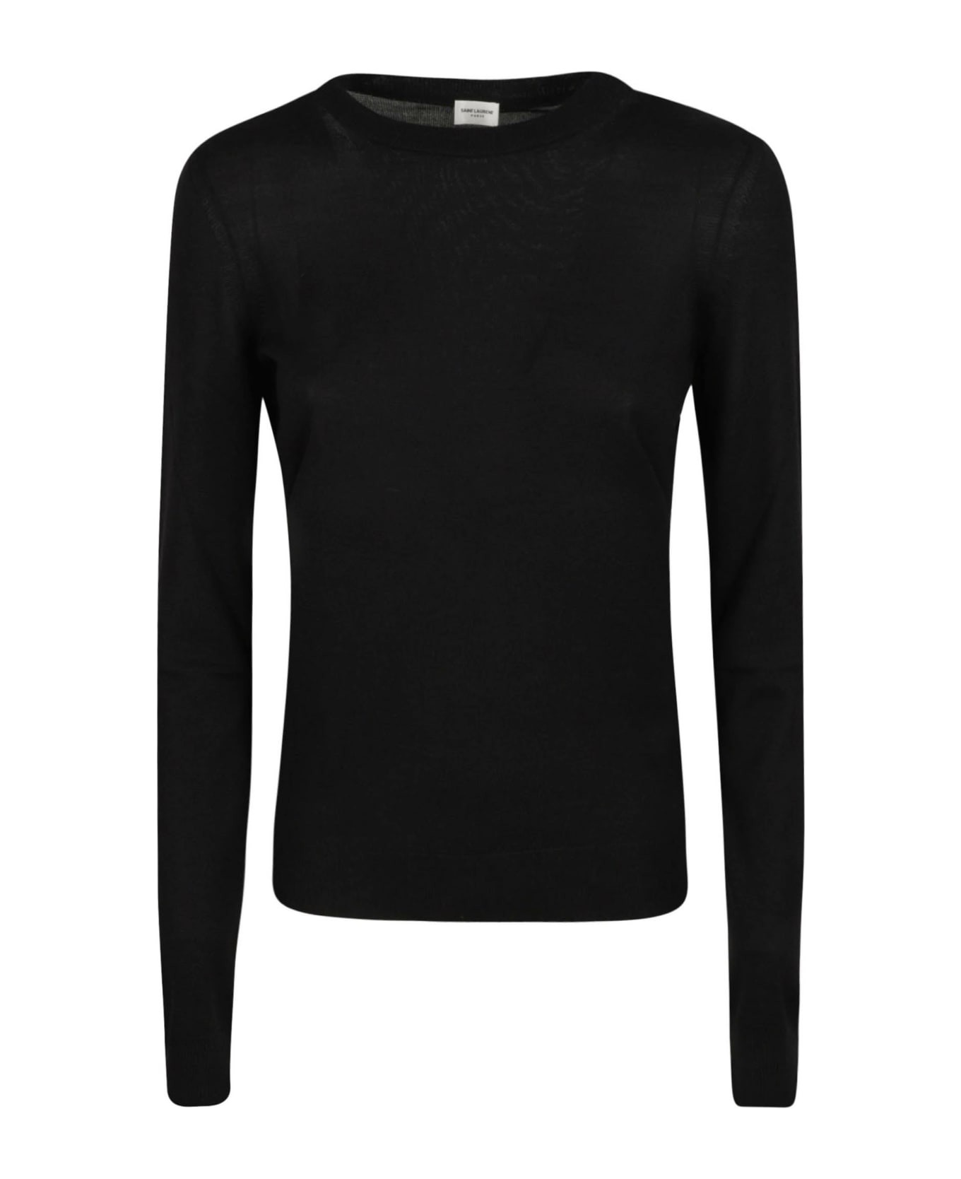 Saint Laurent Plain Ribbed Sweater - Black