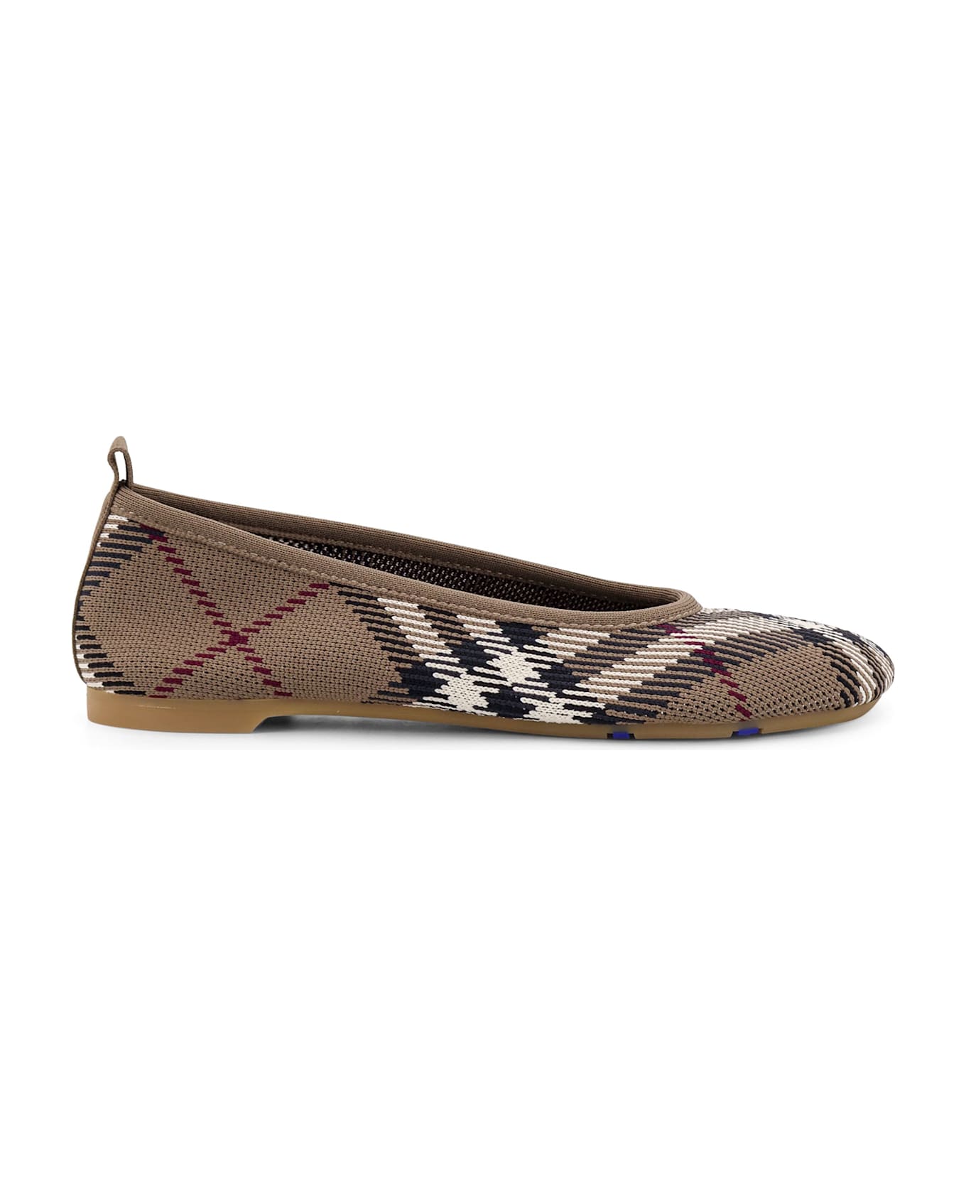Burberry Embroidered Canvas Ballerinas - Brown