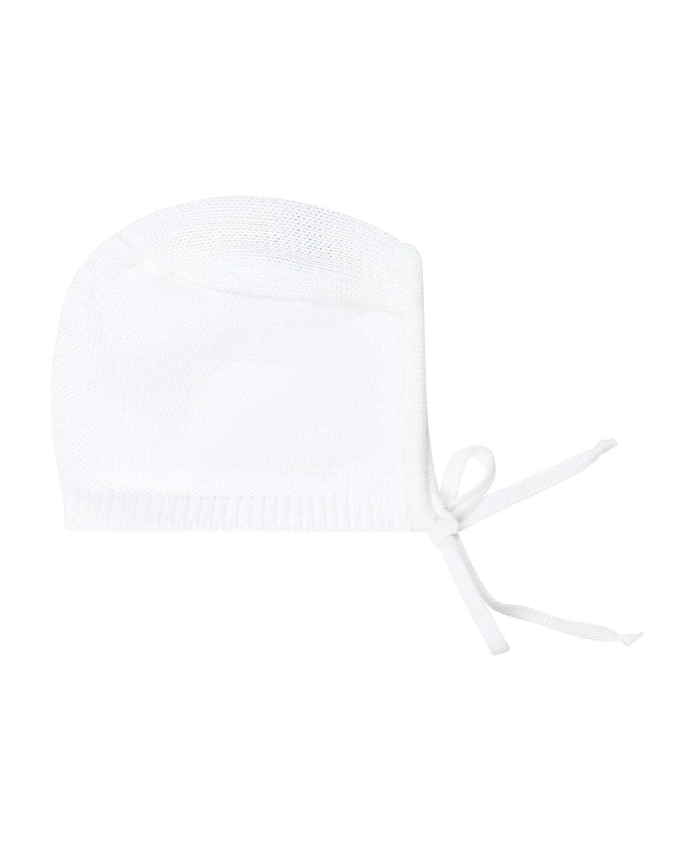 Little Bear White Hat For Baby Girl - White